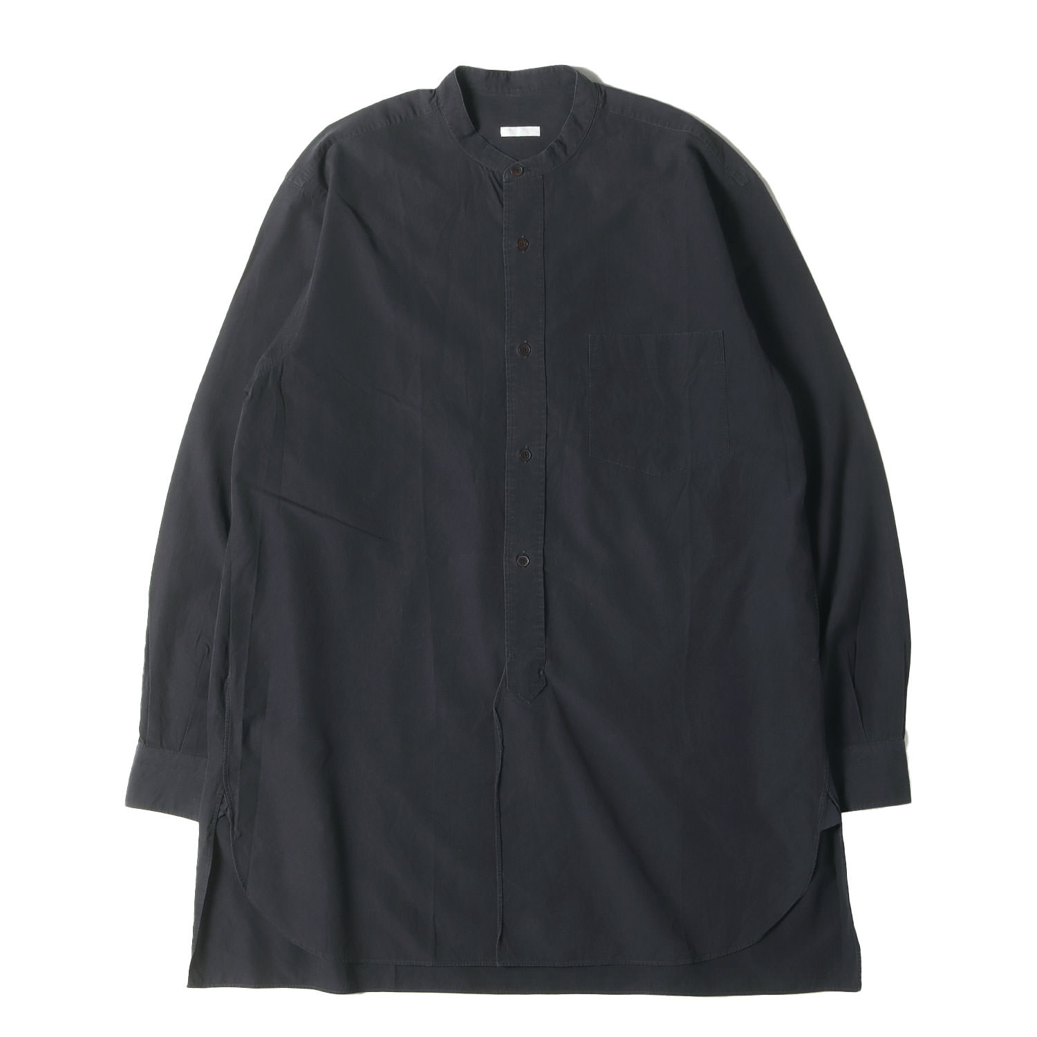 COMOLI 21SS バンドカラーシャツ NAVY 2 楽天市場】ミーンズワイル トロピカルサイドスリットオープン