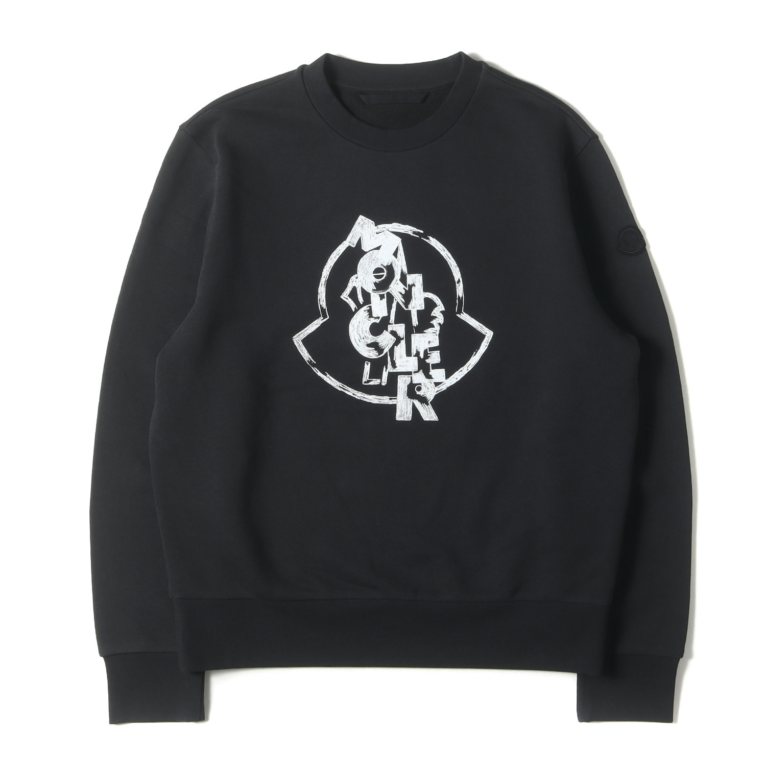 モンクレール　ビッグロゴトレーナー　M 新品同様極美品 MONCLER モンクレール ビッグロゴワッペン トレーナー/ブラック