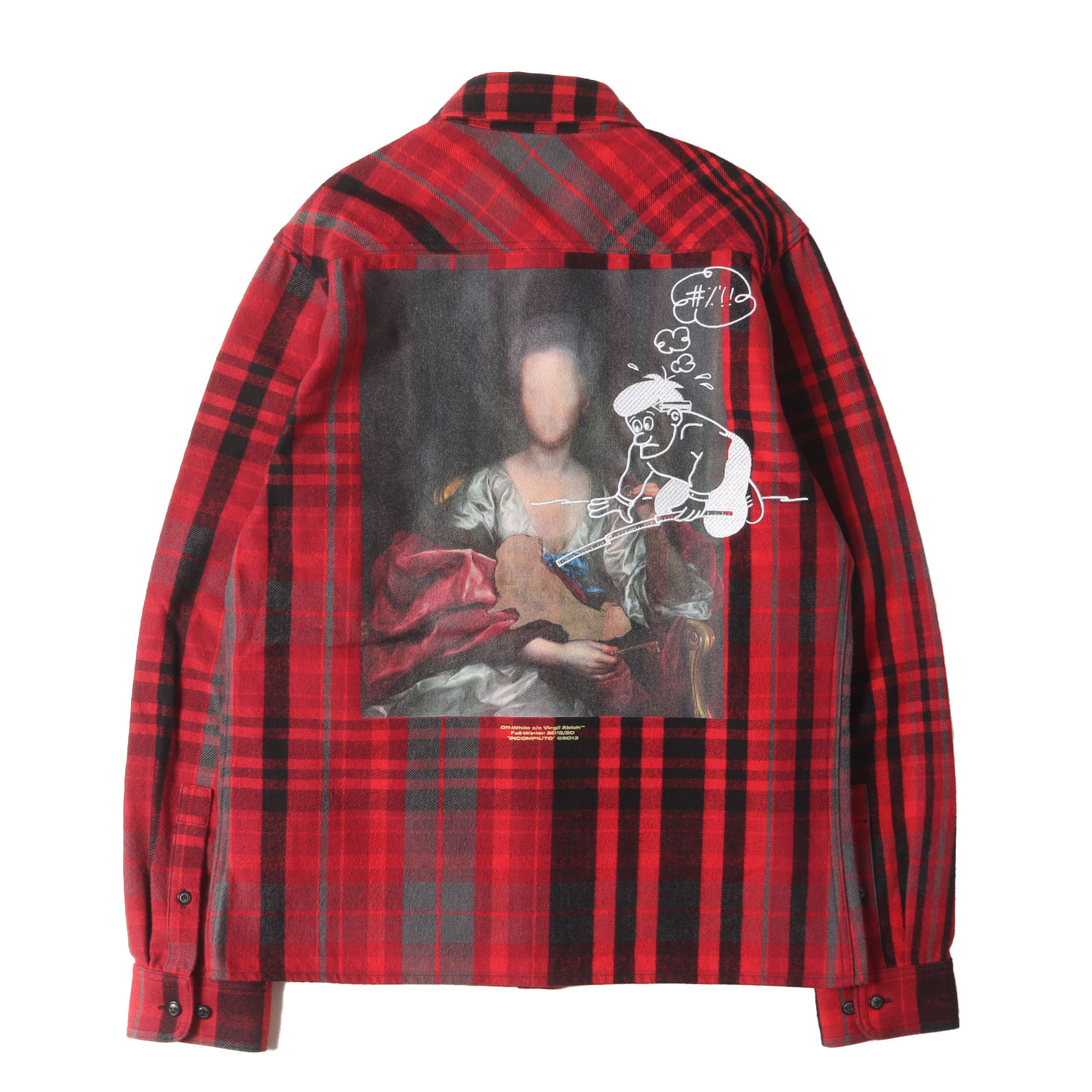 <日本未発売>Off-White オフホワイト　Check Shirt オフホワイト OFF-WHITE バックバイアスプリントチェック長袖