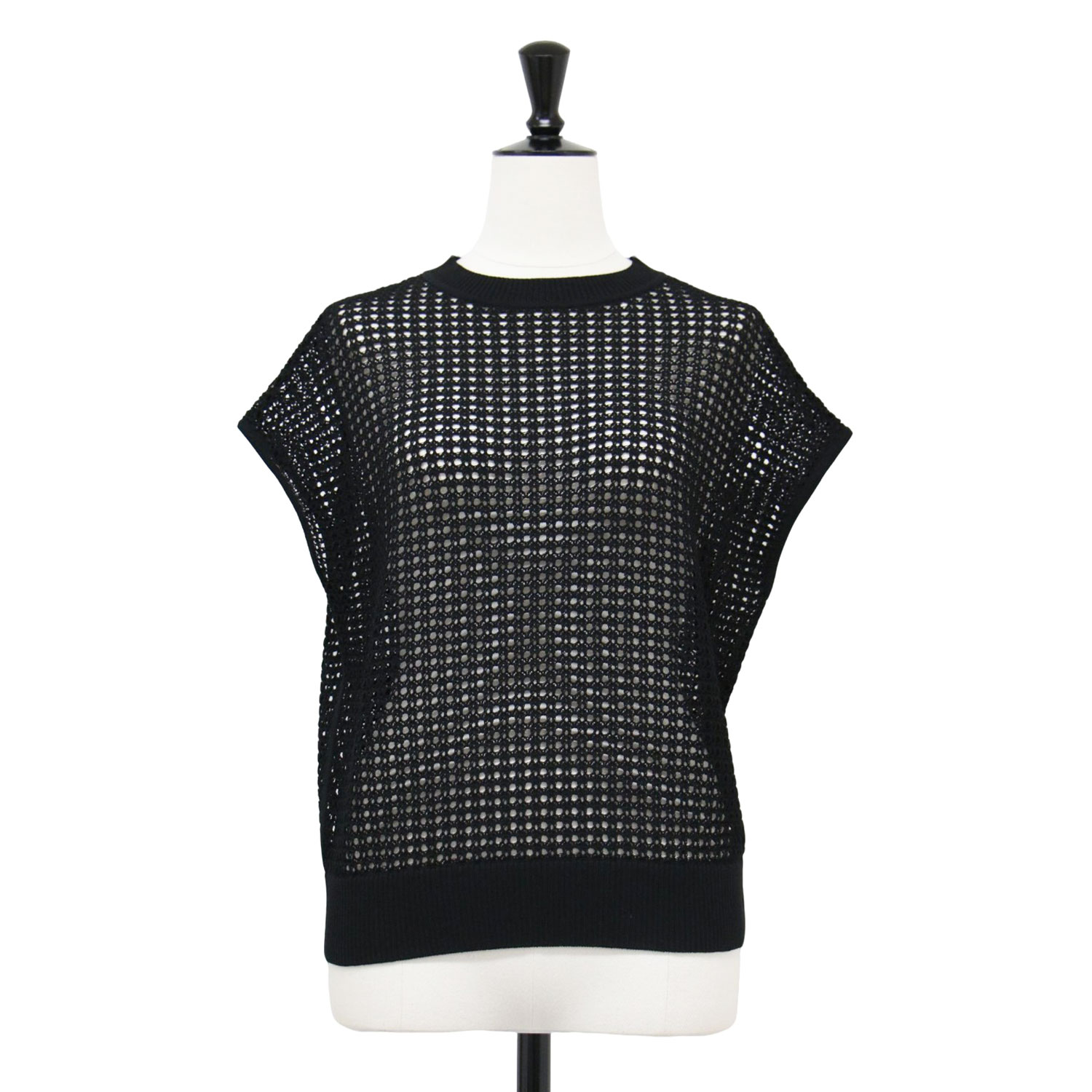 セオリーリュクス　メッシュ編みショートスリーブカーディガン　38 ブラック SUMMER BLACK | Theory luxe（セオリーリュクス）公式通販サイト
