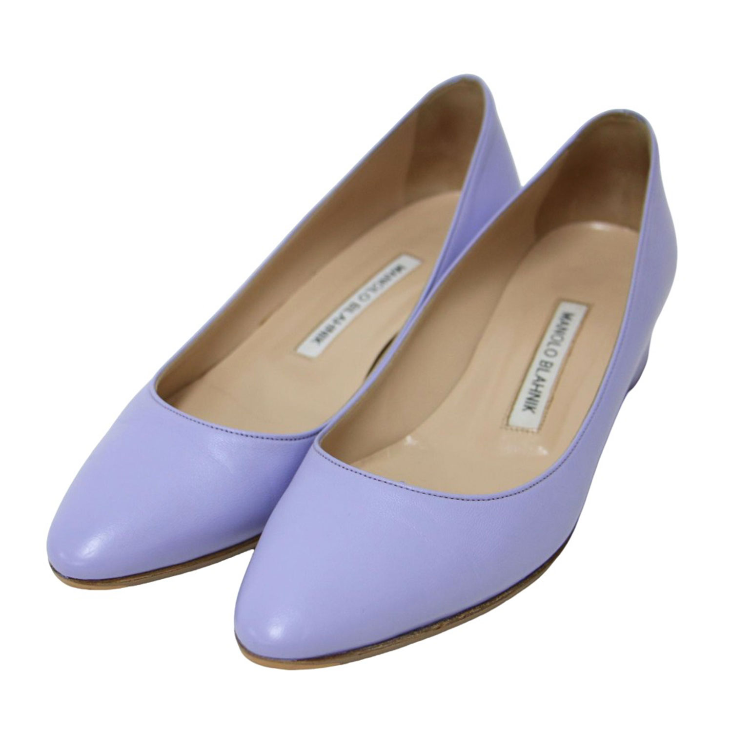 超美品 MANOLO BLAHNIK 37 パンチングレザー MANOLO BLAHNIK マノロブラニク パンプス ポインテッドトゥ キエッタ