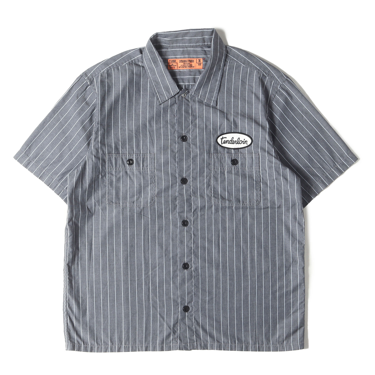 希少品！ TENDERLOIN 長袖 シャツ ワーク ワッペン グレー 灰色 L 希少品！ TENDERLOIN 長袖 シャツ ワーク ワッペン グレー 灰色 L