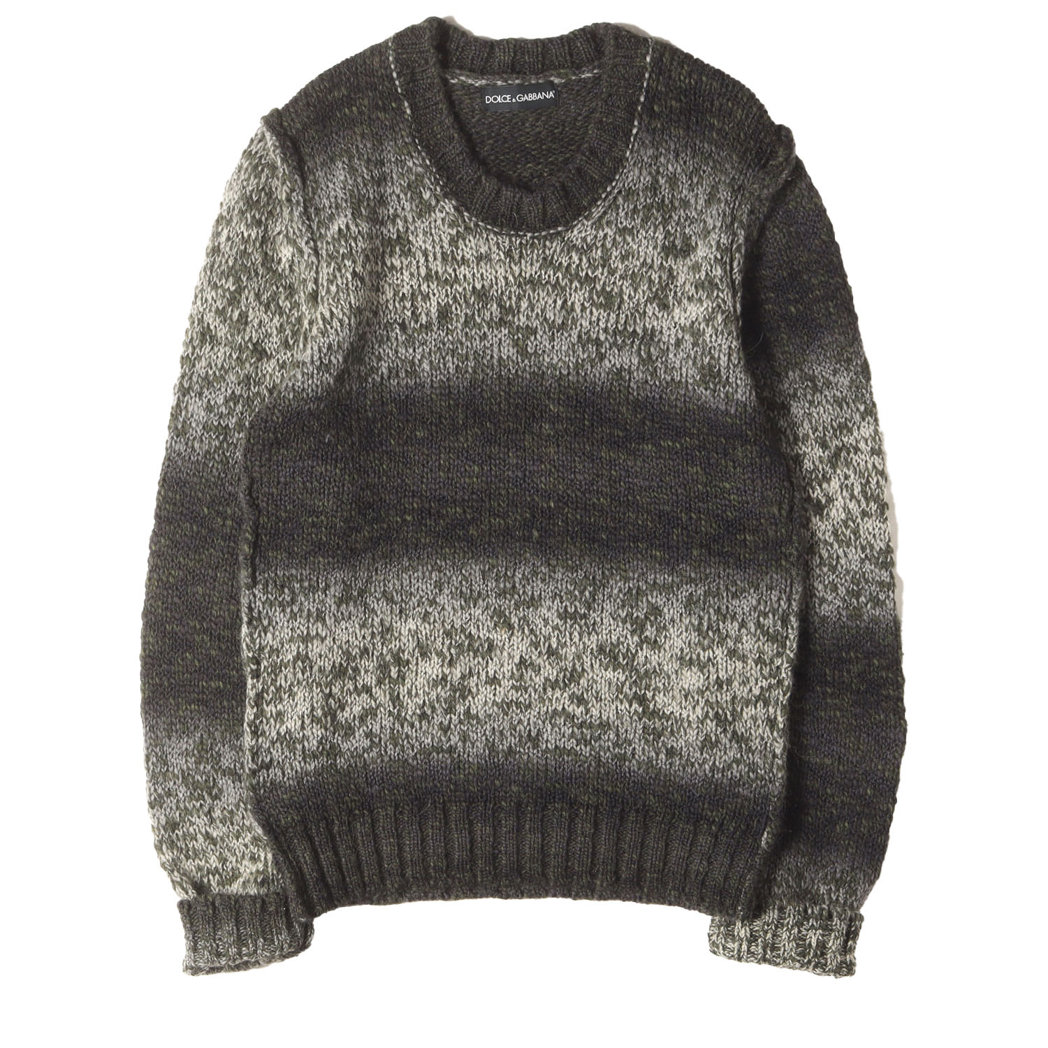 【美品】DOLCE＆GABBANA DGロゴジップ エルボーパッチ 切替セーター 美品】DOLCE＆GABBANA DGロゴジップ エルボーパッチ 切替セーター