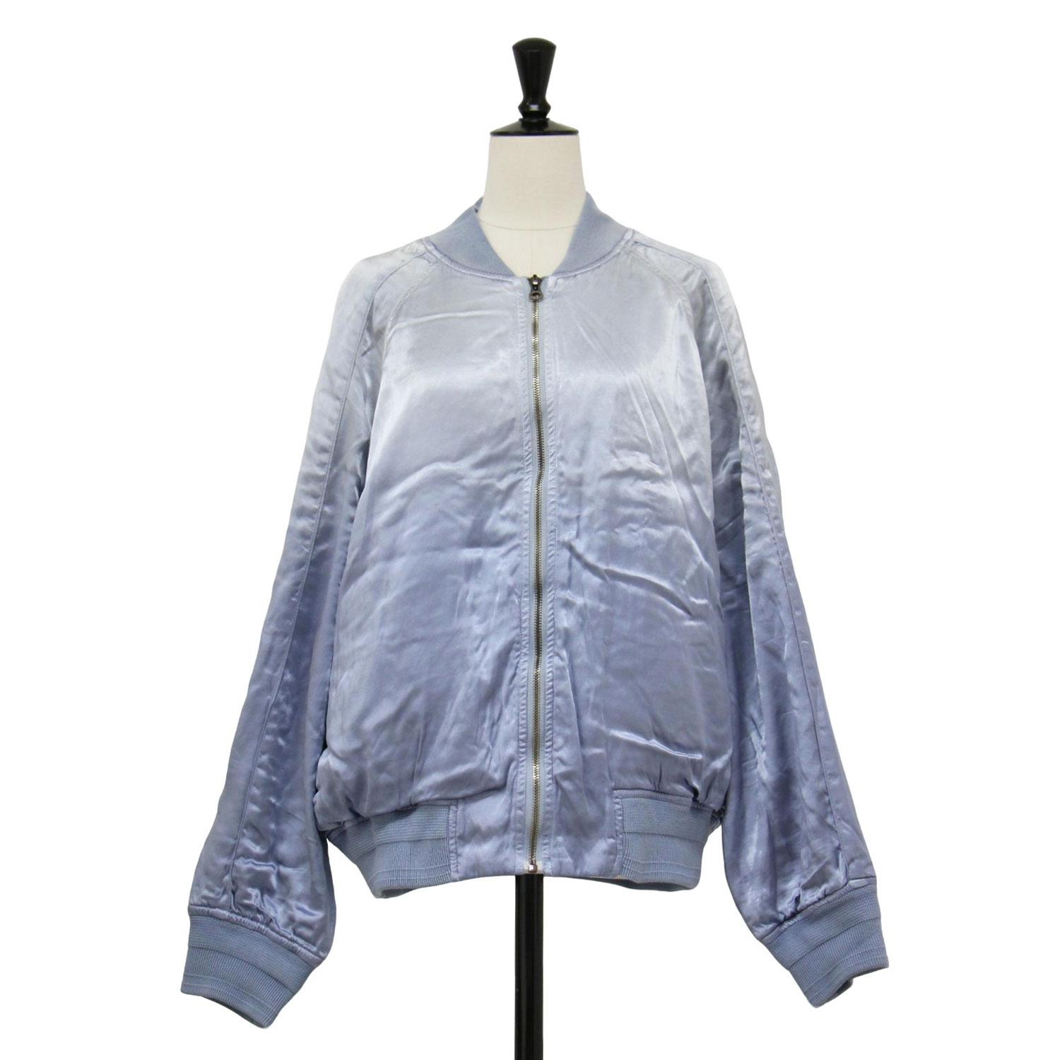 KURO クロ 上衣 青色 大いさ:0(S) | 25春夏 硫化染め 繻子 上衣 | SULFER DYEING SATIN BLOUSON MA-1 | 飛翔上衣 | 遊撃手丈 | アウター 上衣 前掛け 厚地の外套【レディース】【中古】【K4792】 レディースファッション-コート・ジャケット