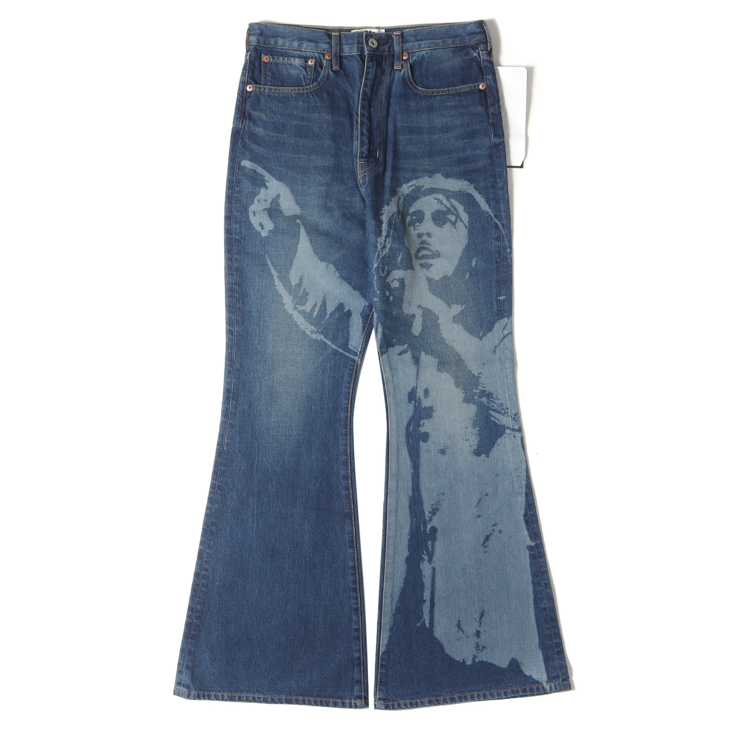eYe JUNYA WATANABE MAN アイ ジュンヤ ワタナベ マン パンツ インディゴ サイズ:S | 25SS BOB MARLEY 抜染 フレア デニムパンツ (BOB MARLEY Denim Pants) | ジッパーフライ | ボトムス ジーンズ ジーパン【メンズ】【K4786】