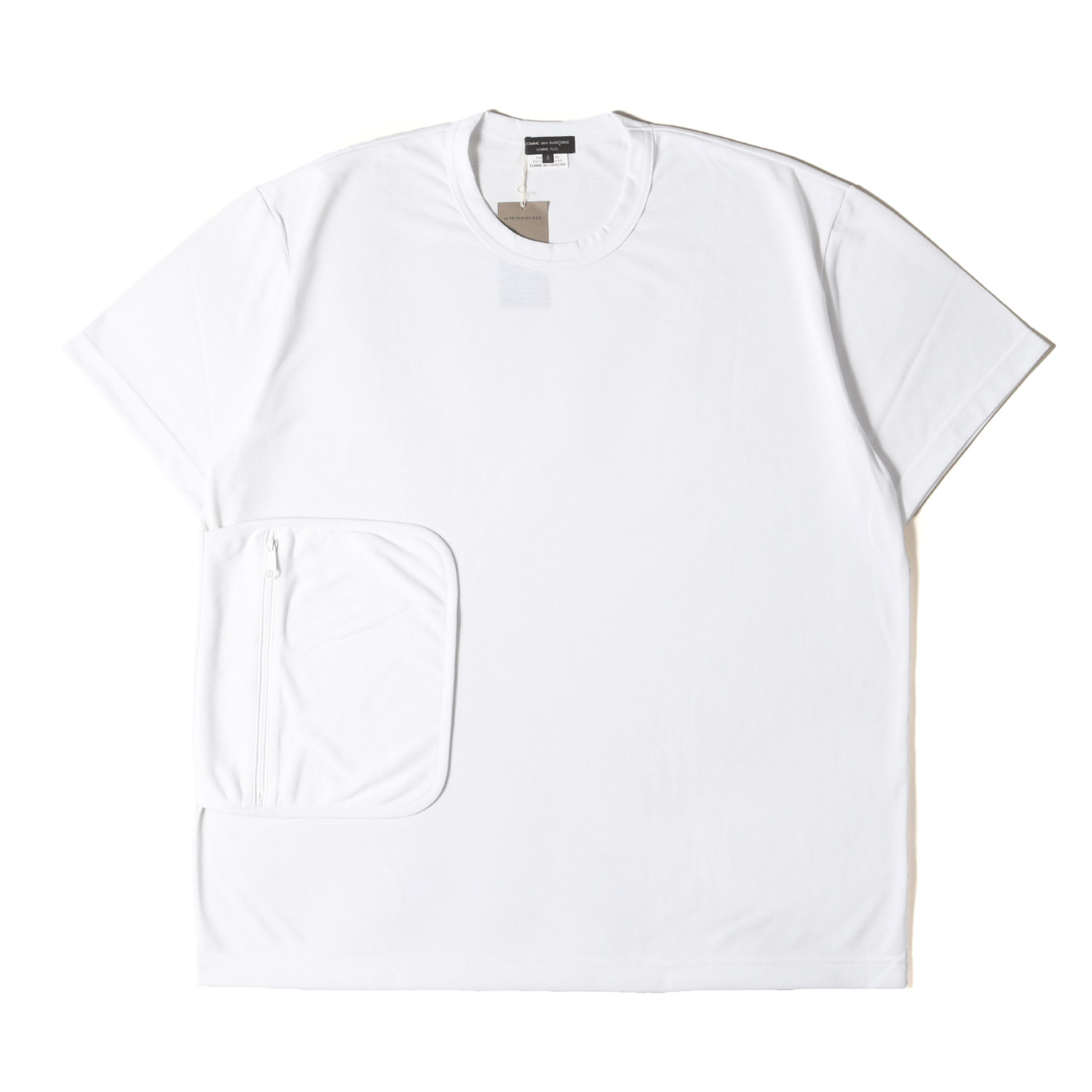 COMME des GARCONS HOMME PLUS コムデ給仕 オムプリュス プルオーバー 白いこと 白 大きさ:S | 25SS ポケッタブル ジップポケット プルオーバー (PO-T018) | 日本製 | トップス カットソー 半袖【メンズ】【K4792】