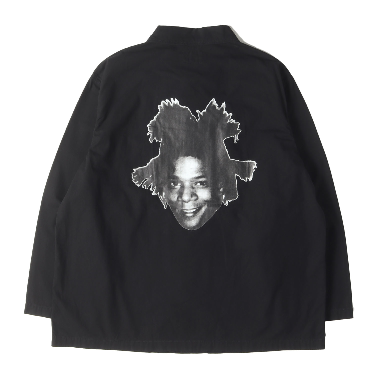 WACKO MARIA ワコマリア シャツ ブラック 黒 サイズ:L | 23SS JEAN-MICHEL BASQUIAT フォトプリント アーミー シャツ (ARMY SHIRT) | トップス カジュアルシャツ 長袖【メンズ】【K4775】
