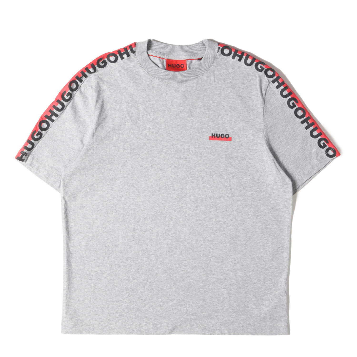 HUGO BOSS ヒューゴボス Tシャツ グレー サイズ:S | 現行タグ ブランドロゴライン クルーネック Tシャツ | トップス カットソー 半袖【メンズ】【中古】【美品】【K4785】
