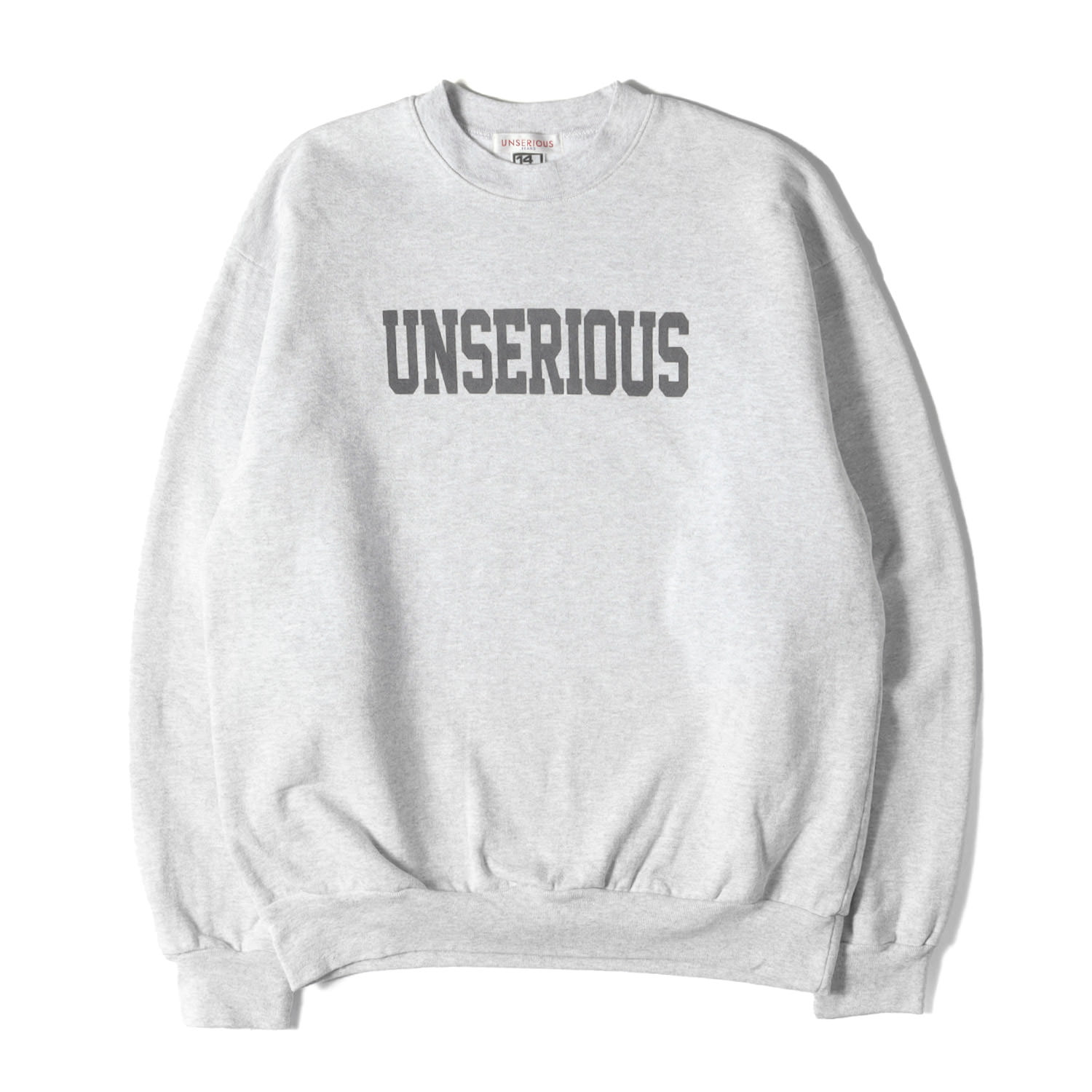 UNSERIOUS アンシリアス 流汗 ライトヘザーグレー 大きさ:M | LOS ANGELES APPAREL ロゴタイプ トレーナー (US ARMY Logo Sweat) | MADE IN USA | トップス 調教師【メンズ】【中古】【美品】【K4746】