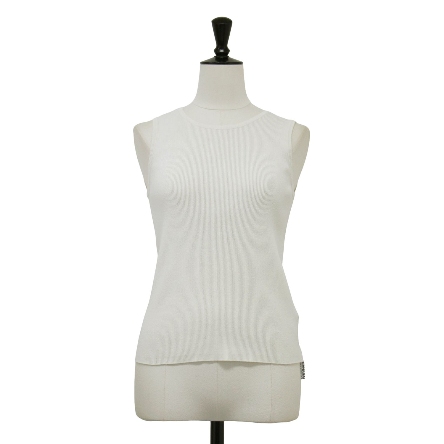 Deuxieme Classe ドゥーズィエム クラス タンクトップ ホワイト 白 サイズ:FREE | 23春夏 リブ クロップ タンクトップ | MUSE Diner B RIB CROP | ニット コンパクト ストレッチ | トップス セーター | 日本製【レディース】【中古】【K4777】