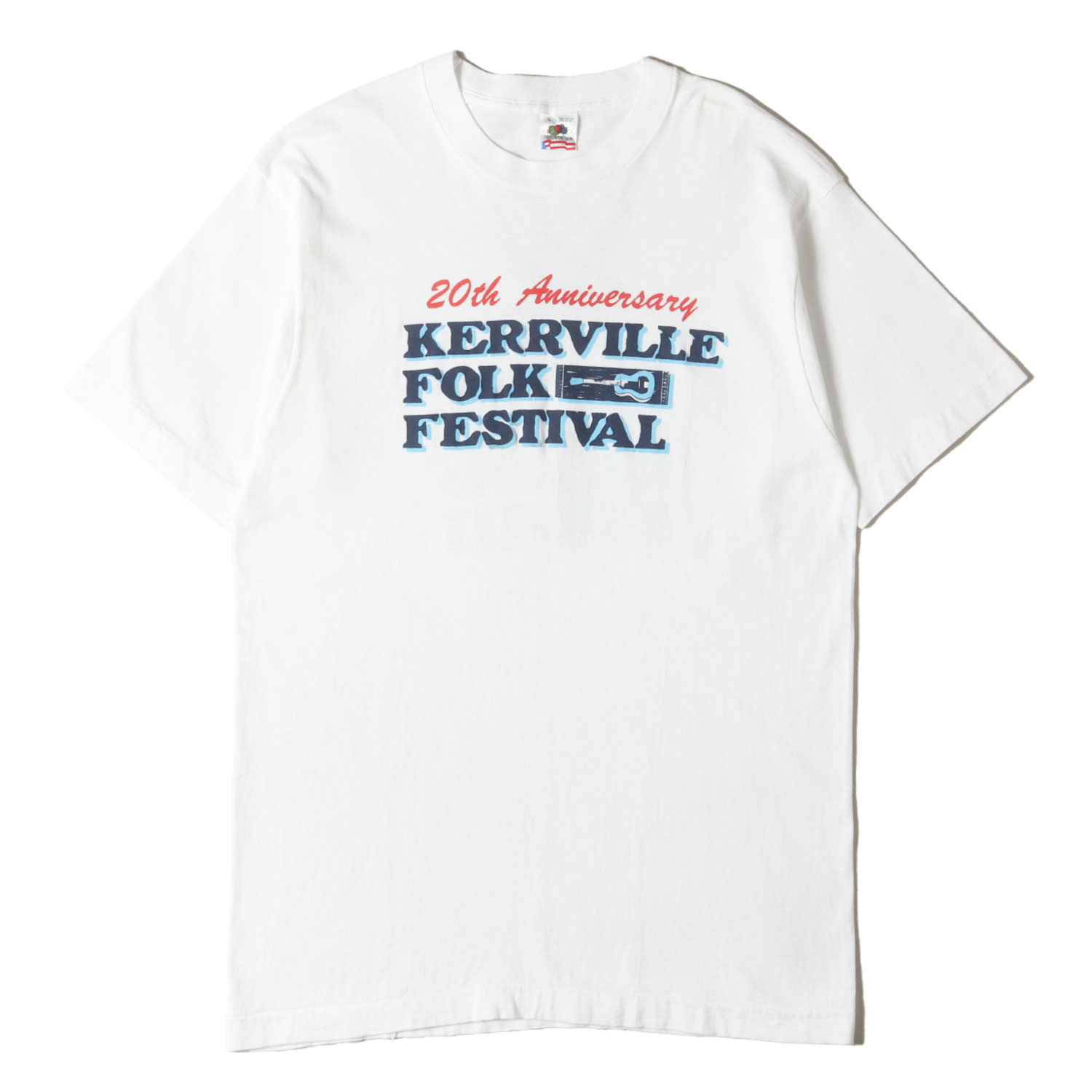 90s - 00s ヴィンテージ古着 Tシャツ ホワイト 白 サイズ:L | 90s フォークソング フェス クルーネック Tシャツ | USA製 | FRUIT OF THE LOOM | 90年代 | トップス カットソー 半袖【メンズ】【中古】【K4575】