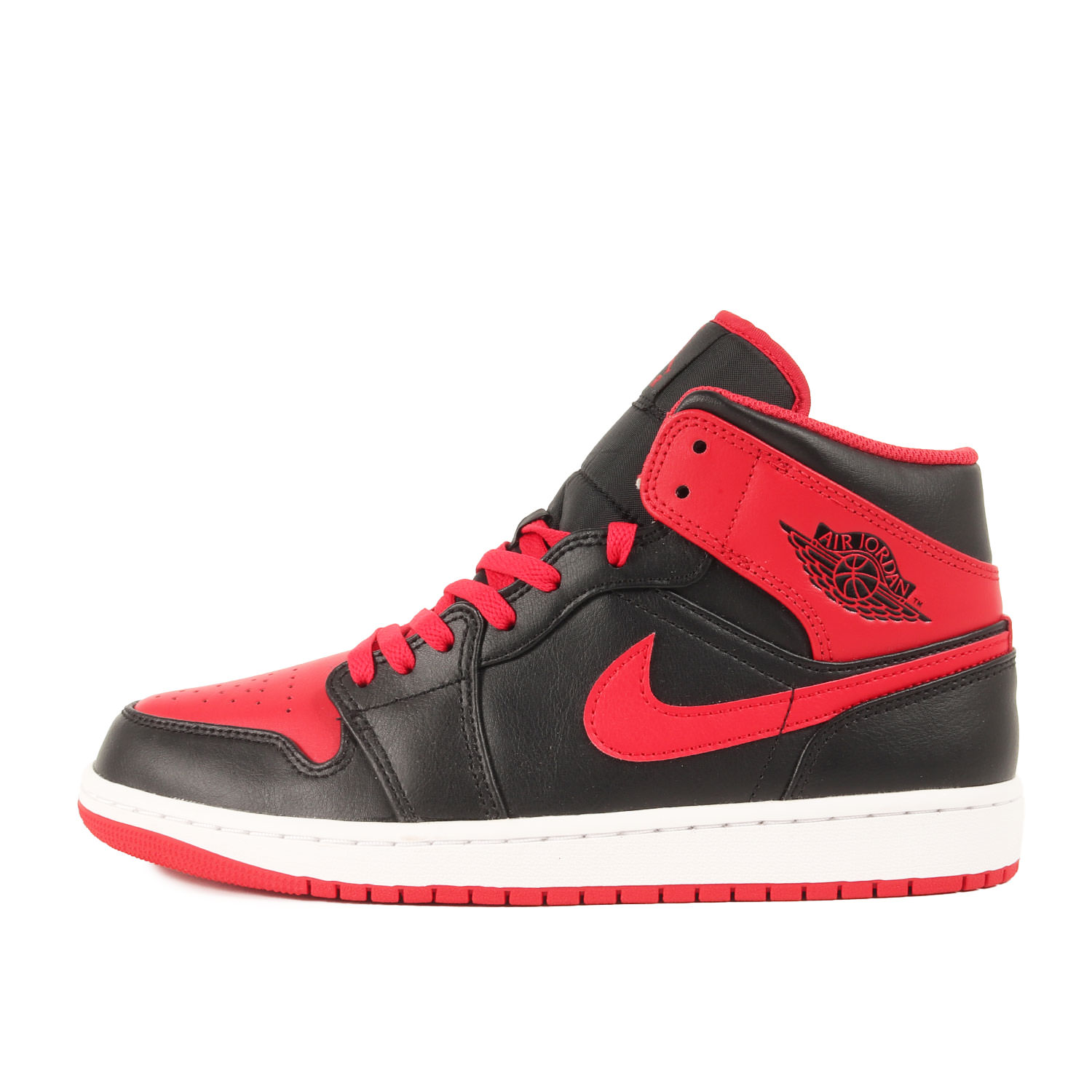 NIKE ナイキ 大いさ:27.5糎 | AIR JORDAN 1 MID BRED TOE (DQ8426-060) | エアジョーダン1 ミッド 食麺麭 トゥ | 黒いこと 火の手赤いこと 黒赤 | US9.5 | 真っただ中取りすてる スニーカー シューズ 靴【メンズ】【K4792】