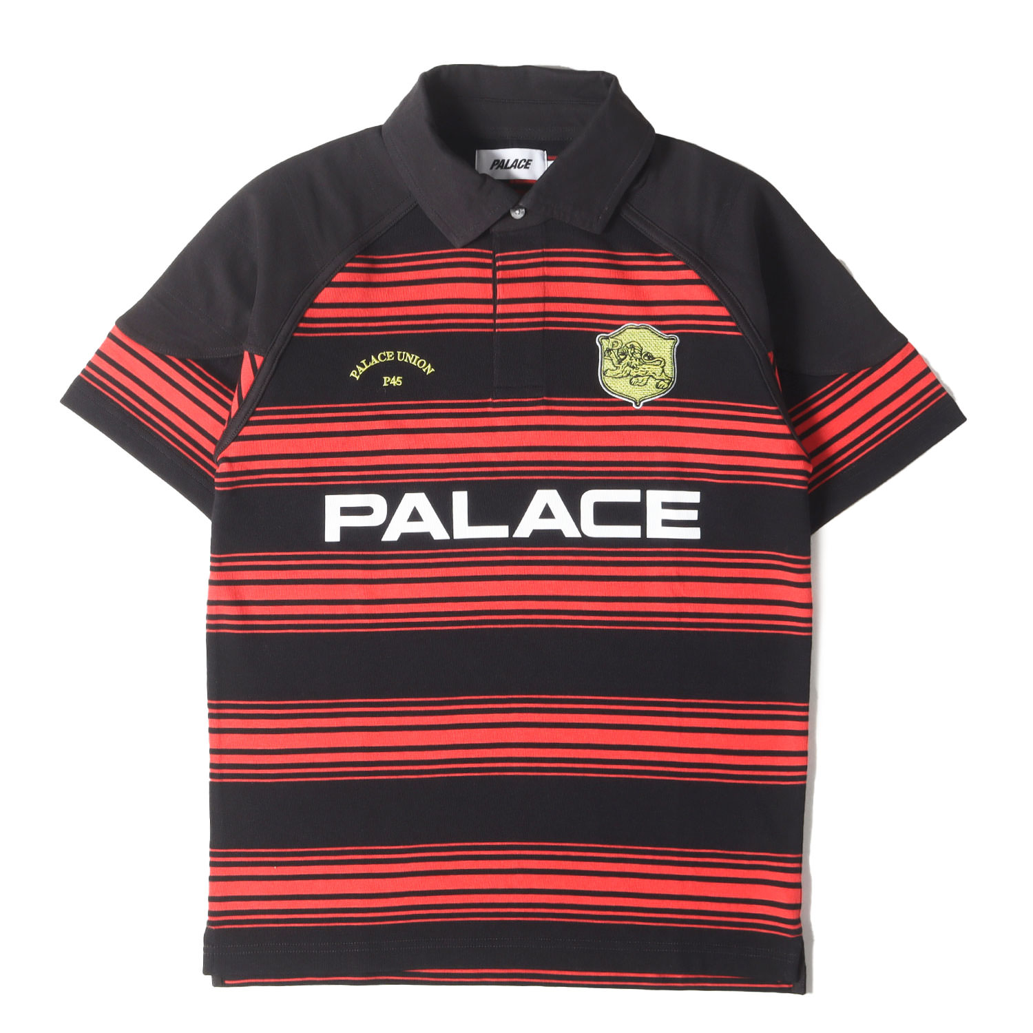 PALACE パレス ポロシャツ 赤 黒 レッド ブラック サイズ:S | 25AW ボーダー ゲーム ポロシャツ | Union Polo | トップス 半袖 ショート ハーフ スリーブ カットソー 【メンズ】【K4787】