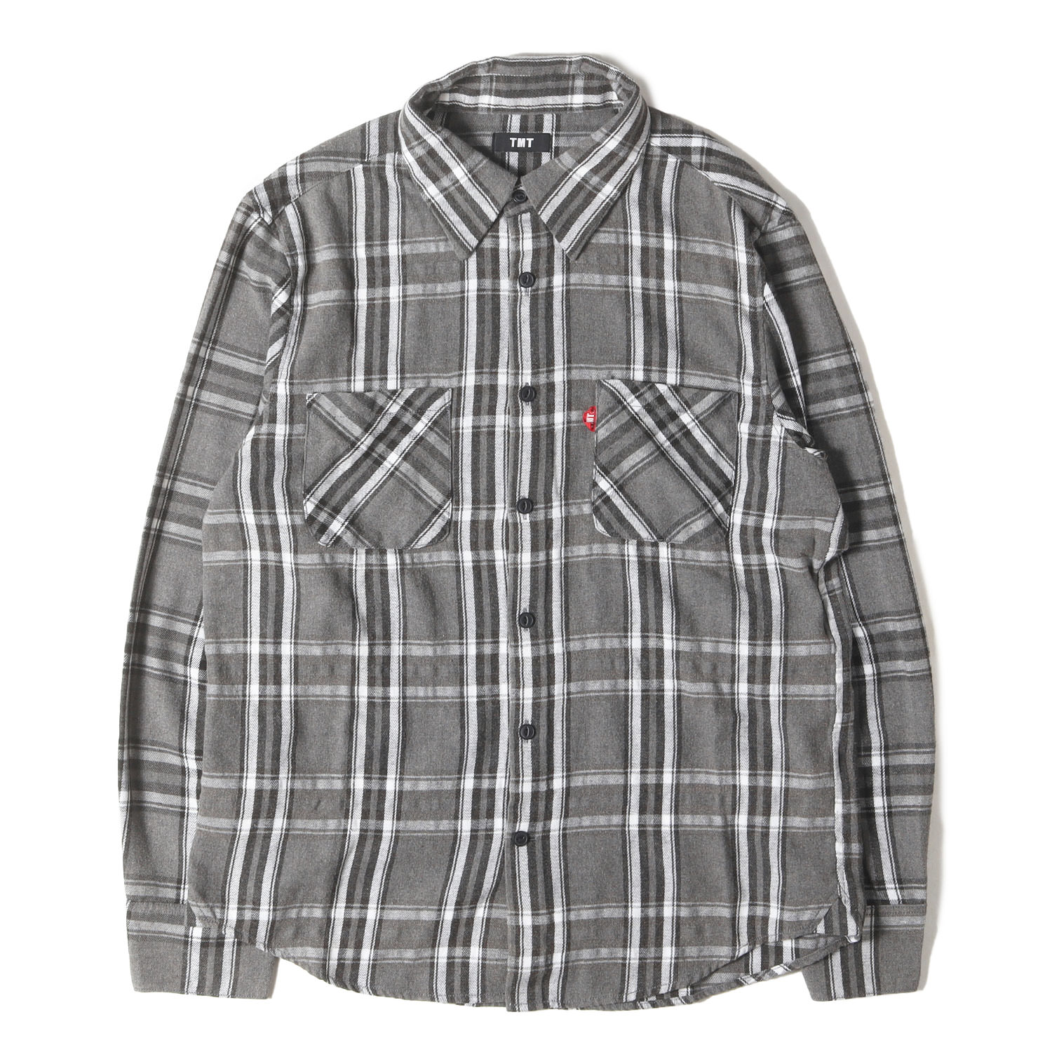 TMT ティーエムティー シャツ グレー サイズ:L | 23AW タータンチェック ウーリーシャツ (WOOLY PLAID SHIRTS) | トップス カジュアルシャツ 長袖【メンズ】【中古】【K4746】