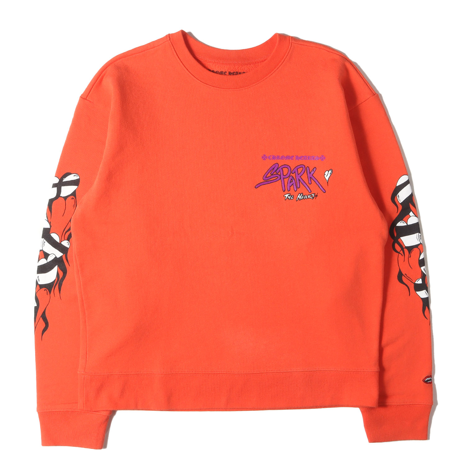 CHROME HEARTS クロムハーツ スウェット オレンジ サイズ:M | 23SS matty boy グラフィック クルーネック スウェットシャツ (SADISTIC LIPSTICK) | トップス トレーナー【メンズ】【中古】【美品】【K4746】