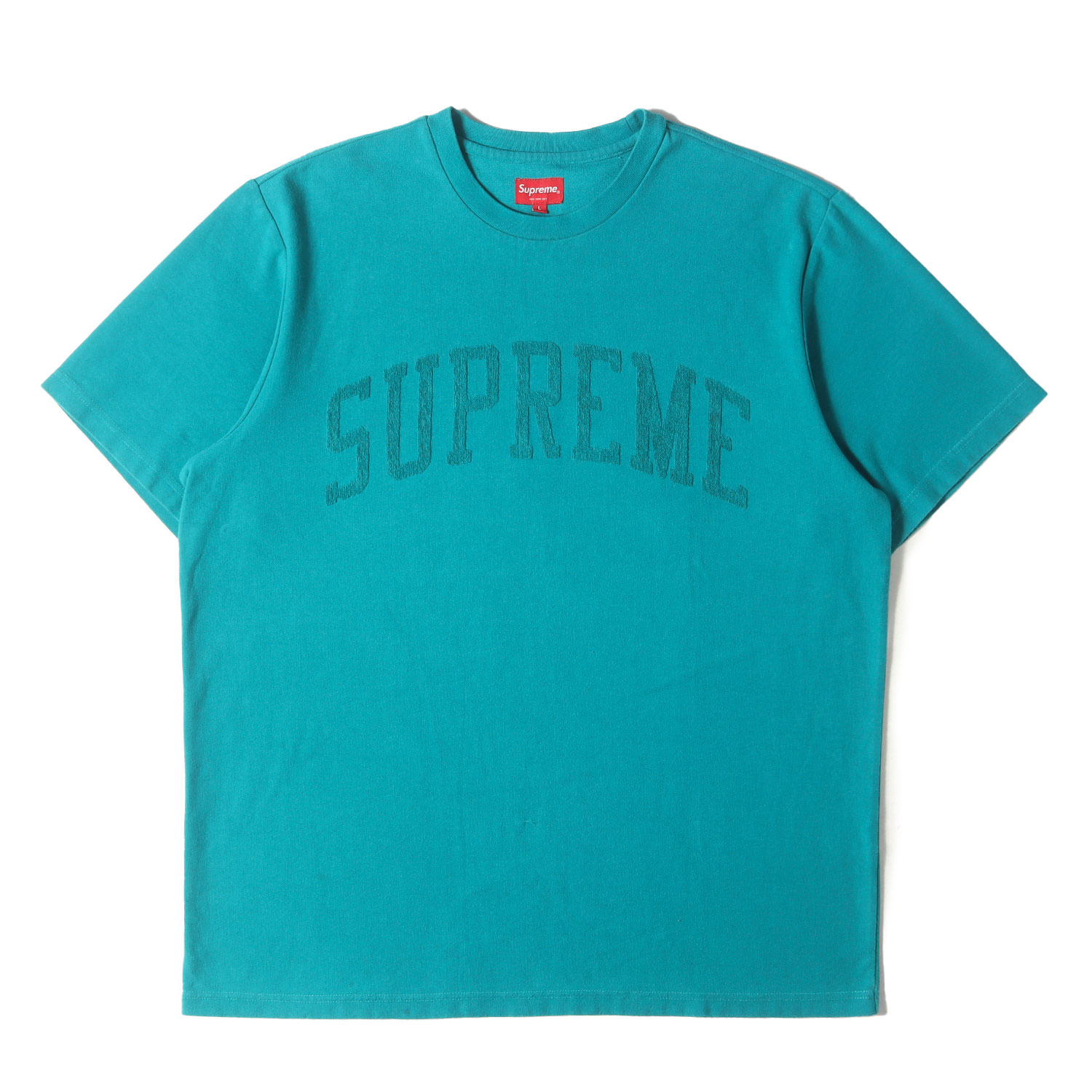 Supreme シュプリーム Tシャツ ティール サイズ:L | シェニール アーチロゴ Tシャツ (Chenille Arc Logo S/S Top) | トップス カットソー 半袖【メンズ】【中古】【K4777】