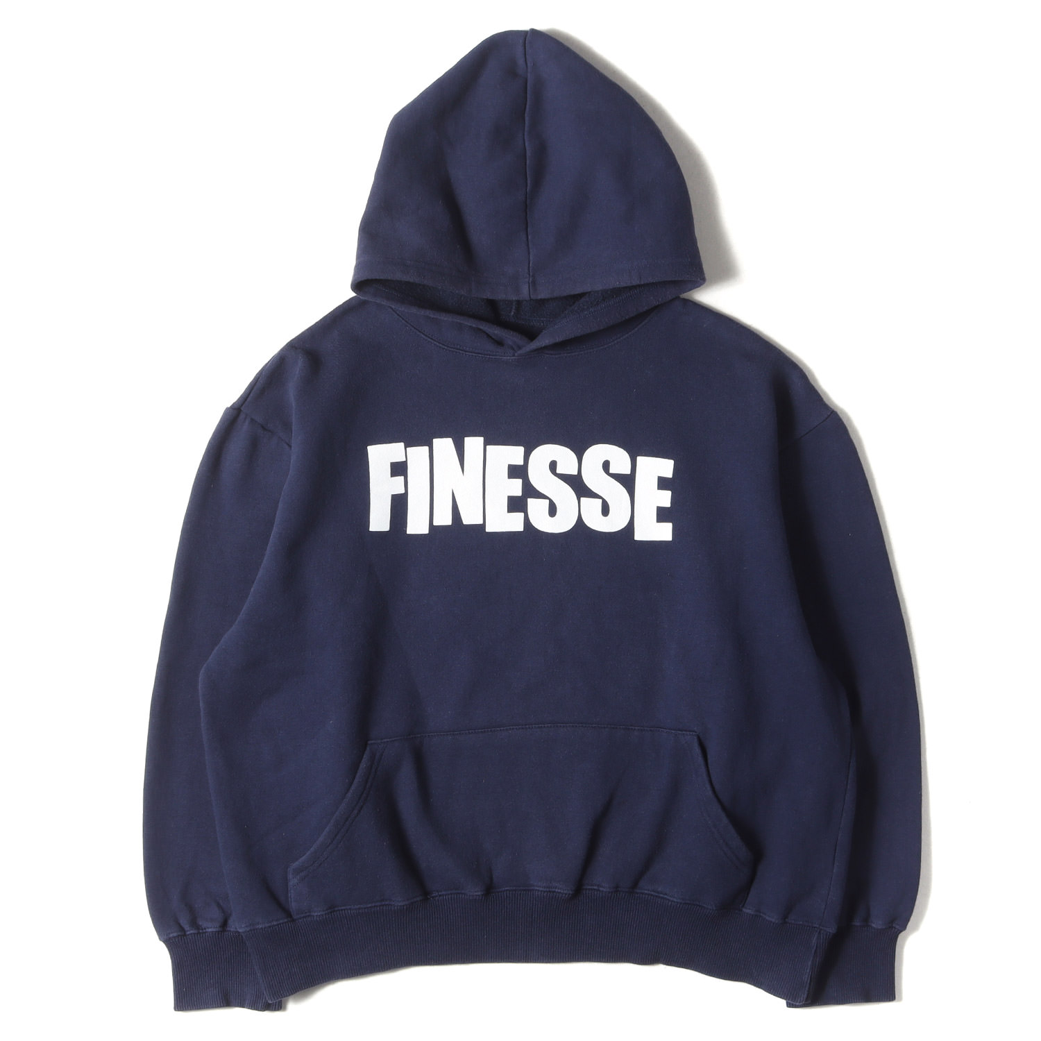 MORE ABOUT LESS モアアバウトレス パーカー サイズ:M / 90s FINESSE ブランドロゴ スウェット パーカー / ネイビー 紺 / トップス フーディー プルオーバー【メンズ】【中古】【K4381】