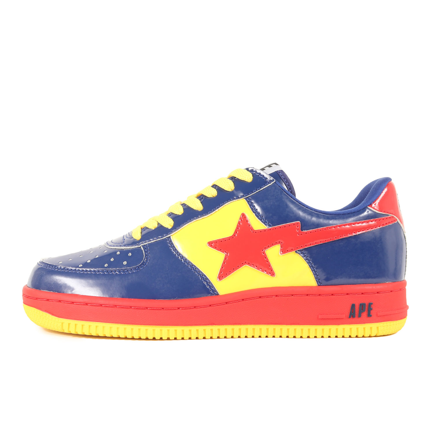A BATHING APE ア ベイシング エイプ サイズ:US8.5(26.5cm) | 00s DC COMICS BAPESTA SUPERMAN ブルー レッド イエロー | ローカット スニーカー シューズ 靴 | 00年代 アーカイブ【メンズ】【K4698】画像