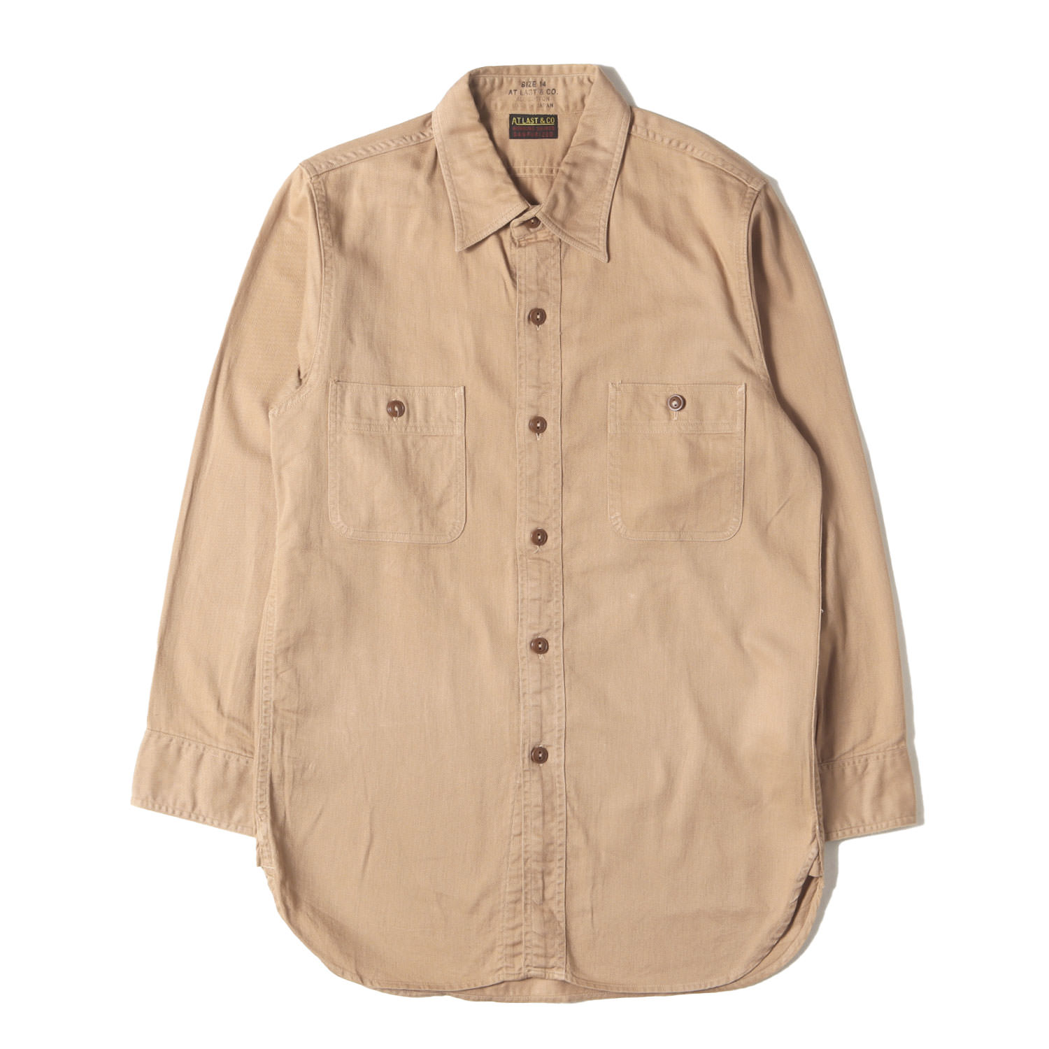 ATLAST アットラスト ウールシャツ 15 1/2 ベージュ 楽天市場】At LAST&CO アットラスト シャツ サイズ:15.5(L位) 千鳥柄