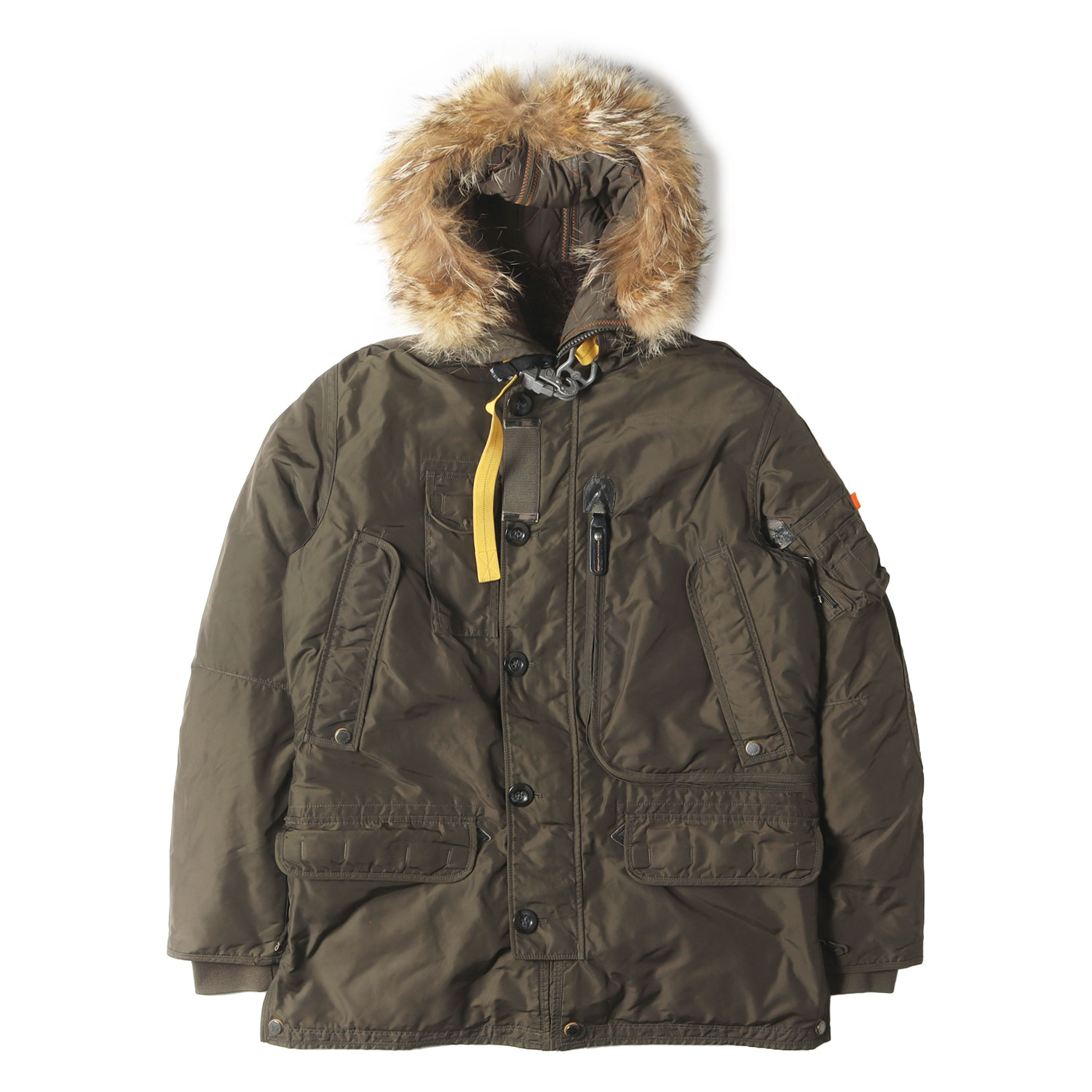 Parajumpers パラジャンパーズ ジャケット カーキ サイズ:L | コヨーテファー ライナー付き フライトジャケット MASTERPIECE RIGHT HAND-M | ミリタリー 上着 アウター ブルゾン【メンズ】【中古】【K4783】