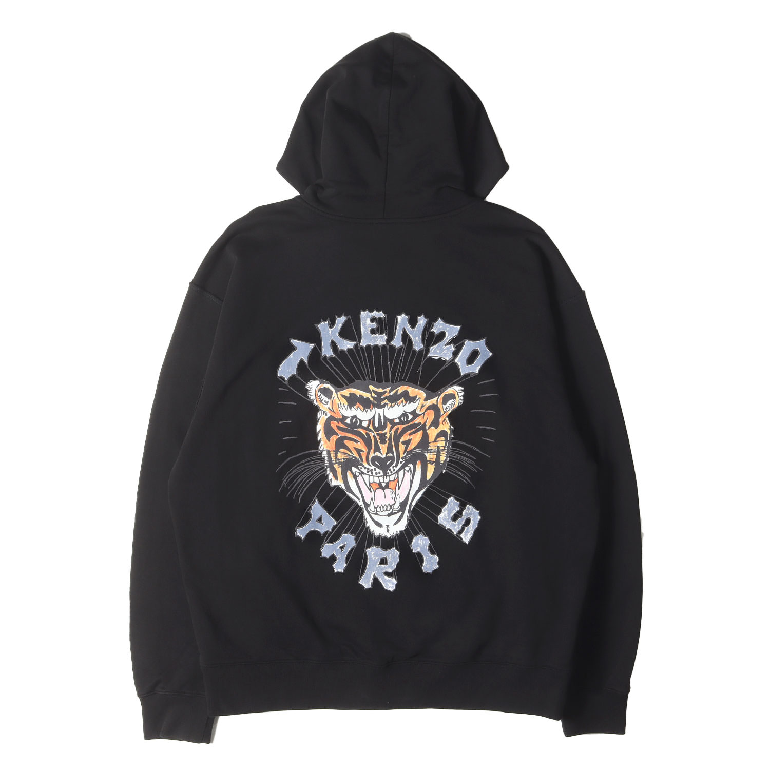【正規品】 美品 KENZO タイガー パーカー L 黒 刺繍 オーバーサイズ 美品 即完売】KENZO パーカー タイガー刺繍 プルオーバー L 黒