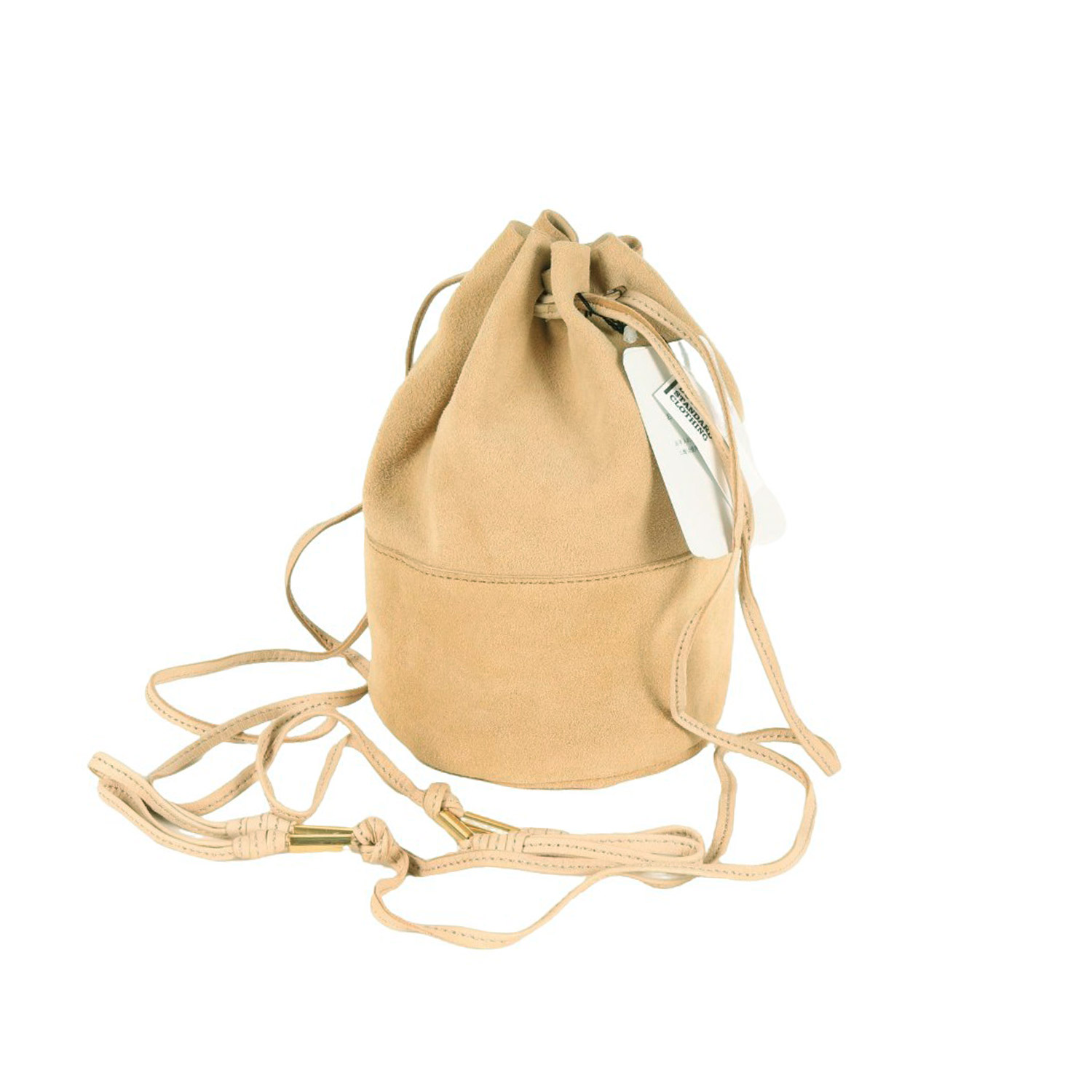 DOUBLE STANDARD CLOTHING ダブルスタンダードクロージング バッグ ベージュ | 23春夏 スエード 巾着バッグ | SUEDE PURSE BAG | シープスキン | 日本製 ブランド カバン【レディース】【K4780】