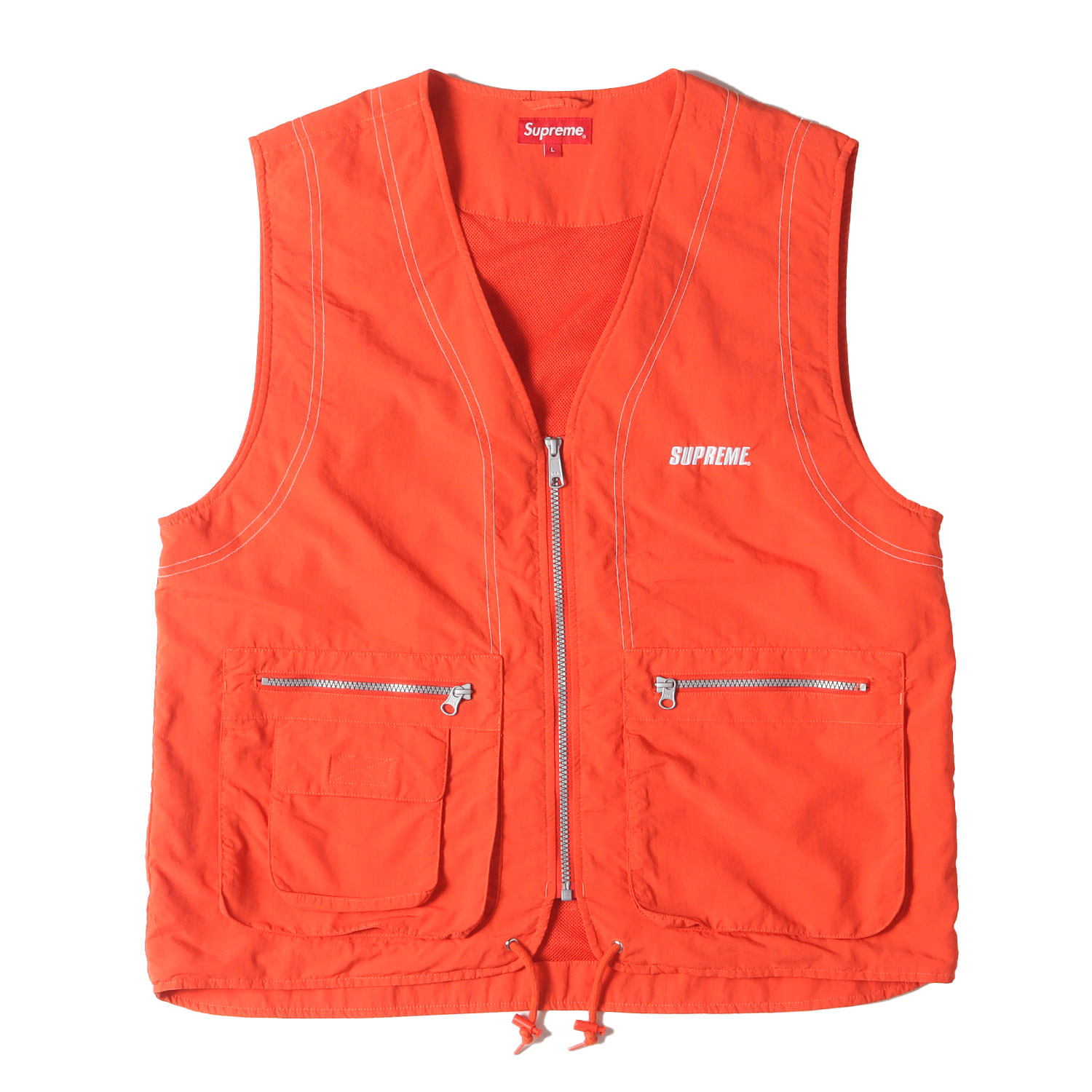 SUPREME 23SS パッチワーク ラムレザー カーゴベスト SUPREME 23SS パッチワーク ラムレザー カーゴベスト