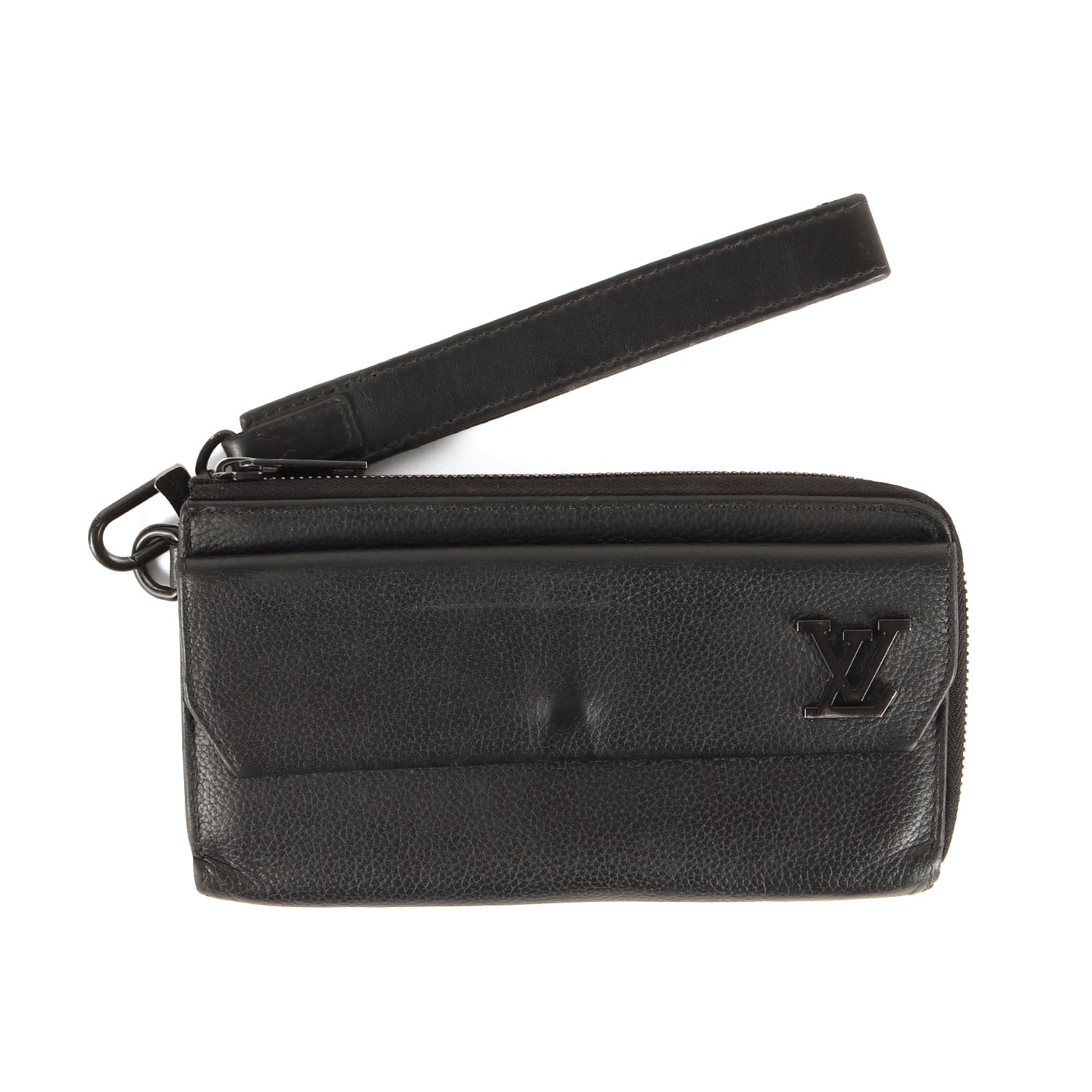 LOUIS VUITTON ルイヴィトン LV アエログラム ジッピー ウォレット (M69831) | 黒いこと 黒 | エスパニア製 ブランド名 がま口【メンズ】【中古】【K4807】 メンズ財布-バッグ・小物・ブランド雑貨