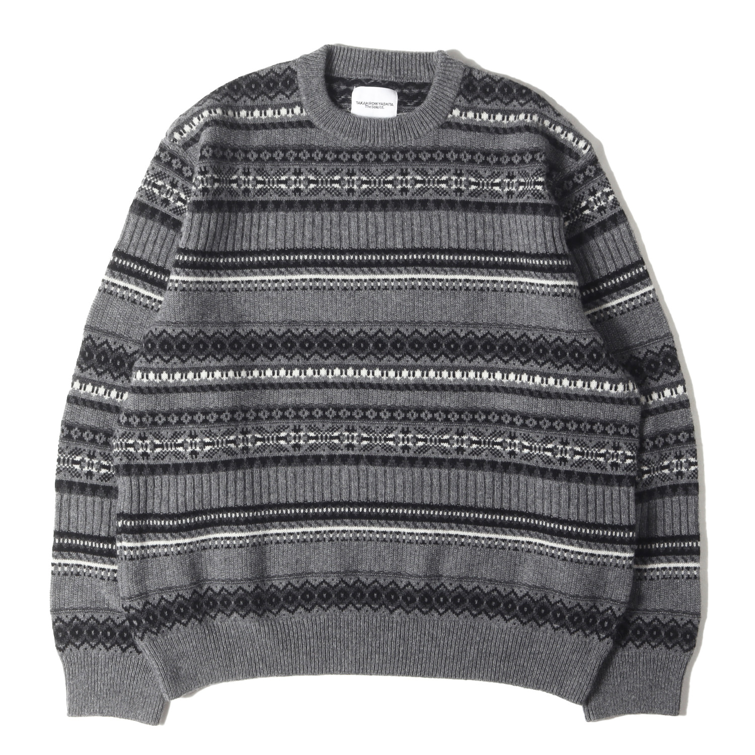 TAKAHIRO MIYASHITA ニットセーター グレー ブラック TAKAHIROMIYASHITATheSoloist.（タカヒロミヤシタザソロイスト）ニット