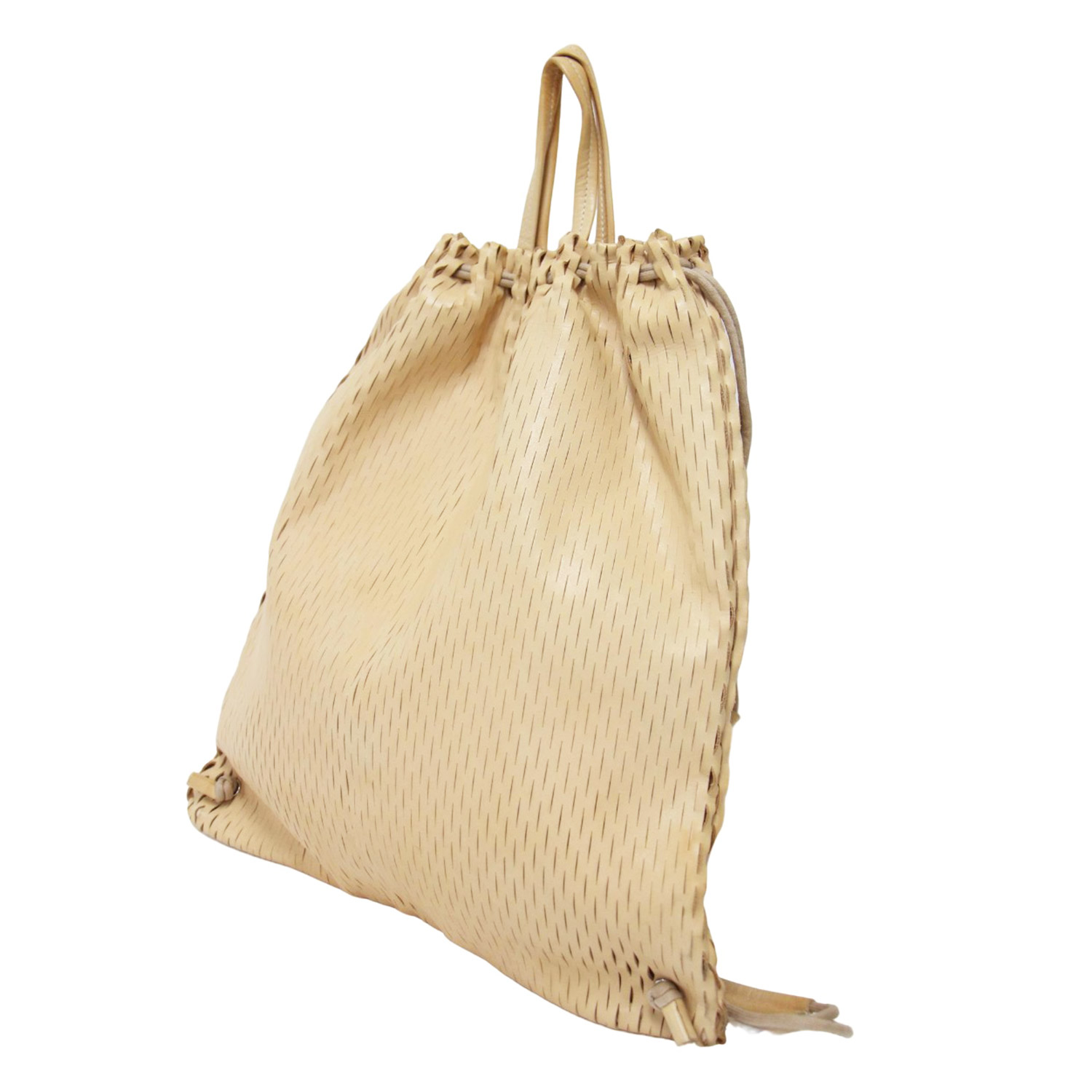 i ro se イロセ バッグ ベージュ | レザー ネット ナップザック トートバッグ | net knap tote bag | リュック 2WAY 巾着型 | ブランド カバン【レディース】【中古】【K4792】｜ブランド古着のBEEGLE by Boo-Bee