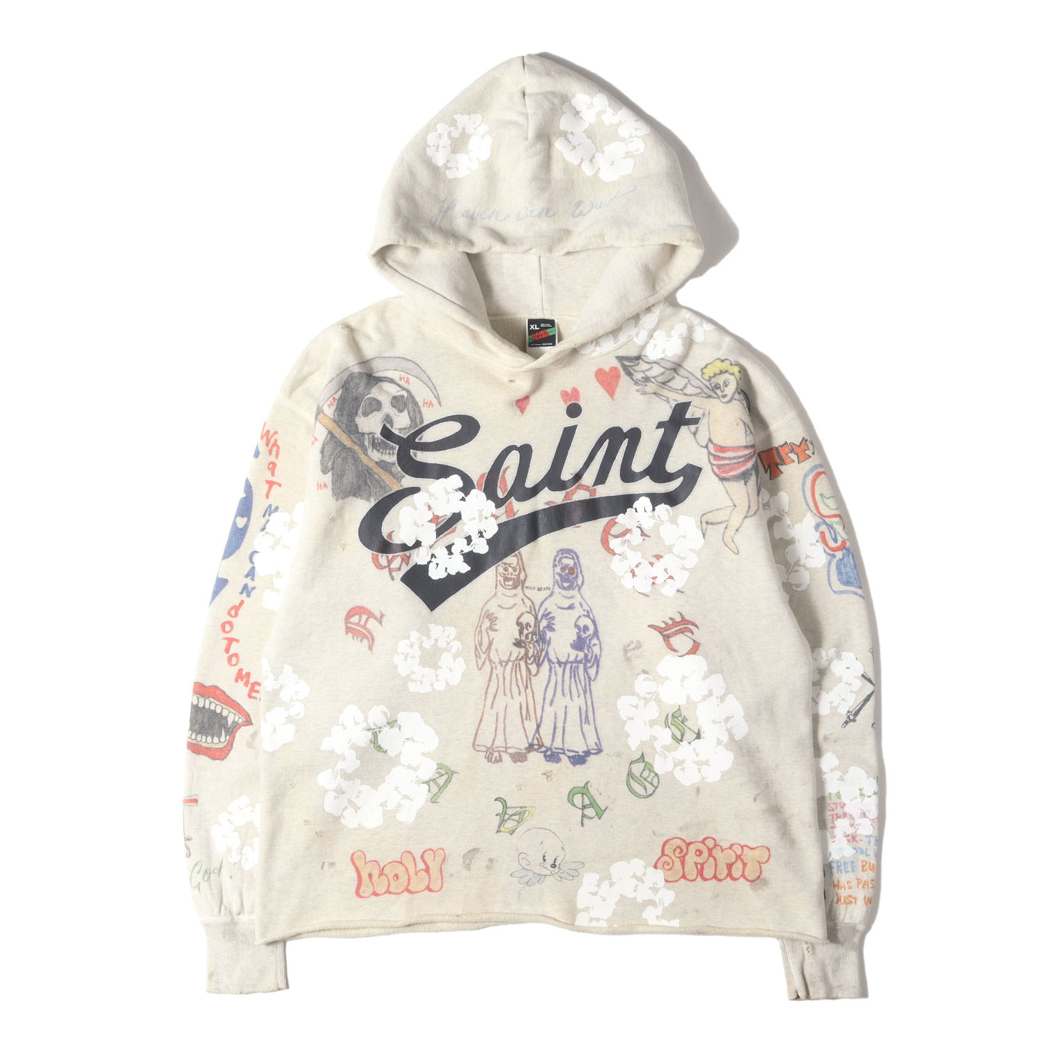 セントマイケル25AW新作HOODIE/ANGEL黒XL美品パーカージョーダン 楽天