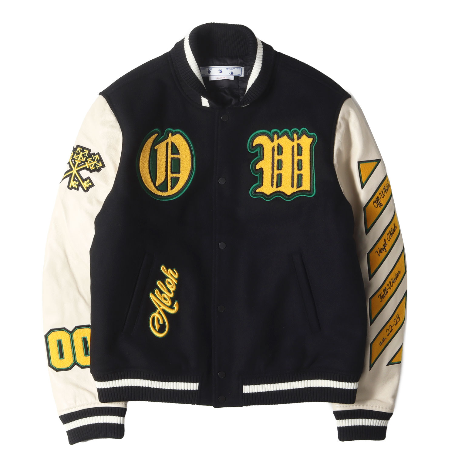 楽天市場】【完売】オフホワイト OFF-WHITE メンズ LEATHER VARSITY