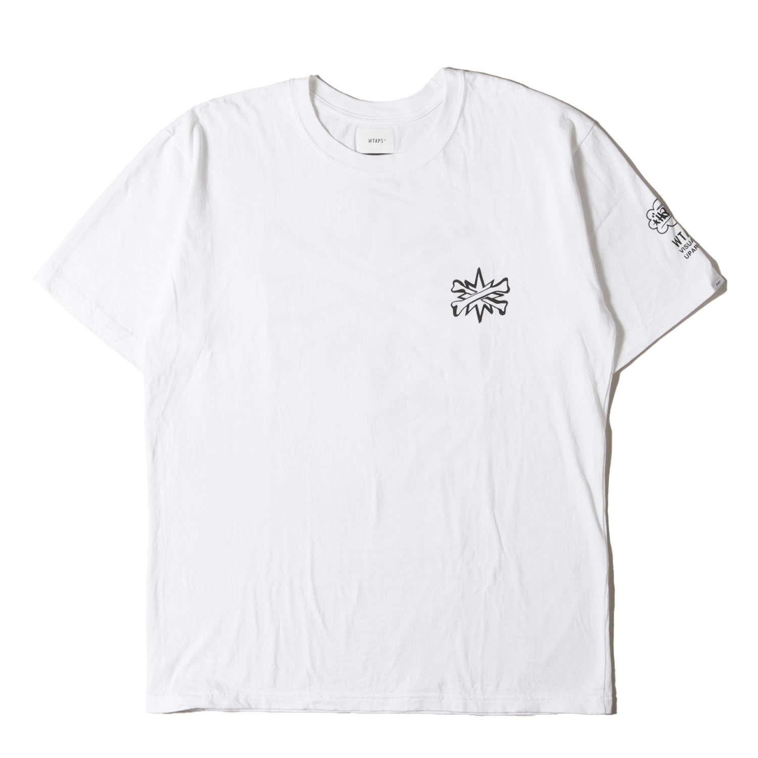 WTAPS ダブルタップス ティーシャツ 白いこと 白 大きさ:3 | 24SS ERIC HAZE 30周年 RE-HAZE クロスボーン 労働者の一団のど首 ティーシャツ | トップス カットソー 半袖 | 共同研究【メンズ】【中古】【美品】【K4837】
