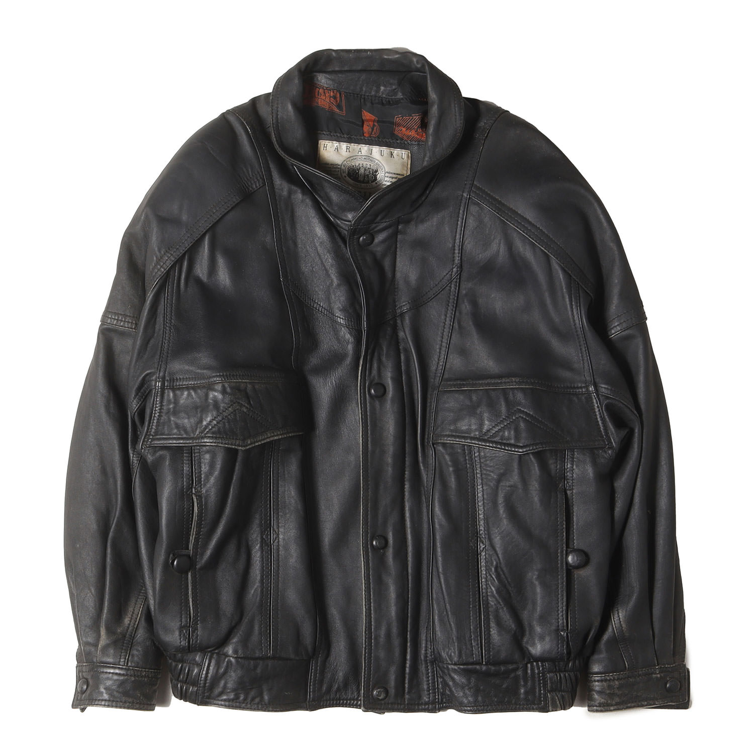 90s - 00s ヴィンテージ古着 | ジャケット ブラック 黒 サイズ:50 | 90s レザー スタンドカラー フルジップ ジャケット | HARAJUKU MOTHER | 90年代 | アウター ブルゾン 上着【メンズ】【中古】【K4874】|ブランド古着のBEEGLE by Boo-Bee