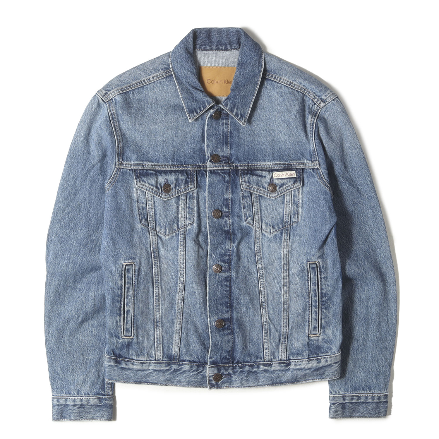 Calvin Klein カルバンクライン 上衣 インディゴ 大きさ:S | 近年模範例 90s シトリン トラッカーデニム 上衣 | アウター Gジャン 上衣 厚地の外套【メンズ】【中古】【K4792】