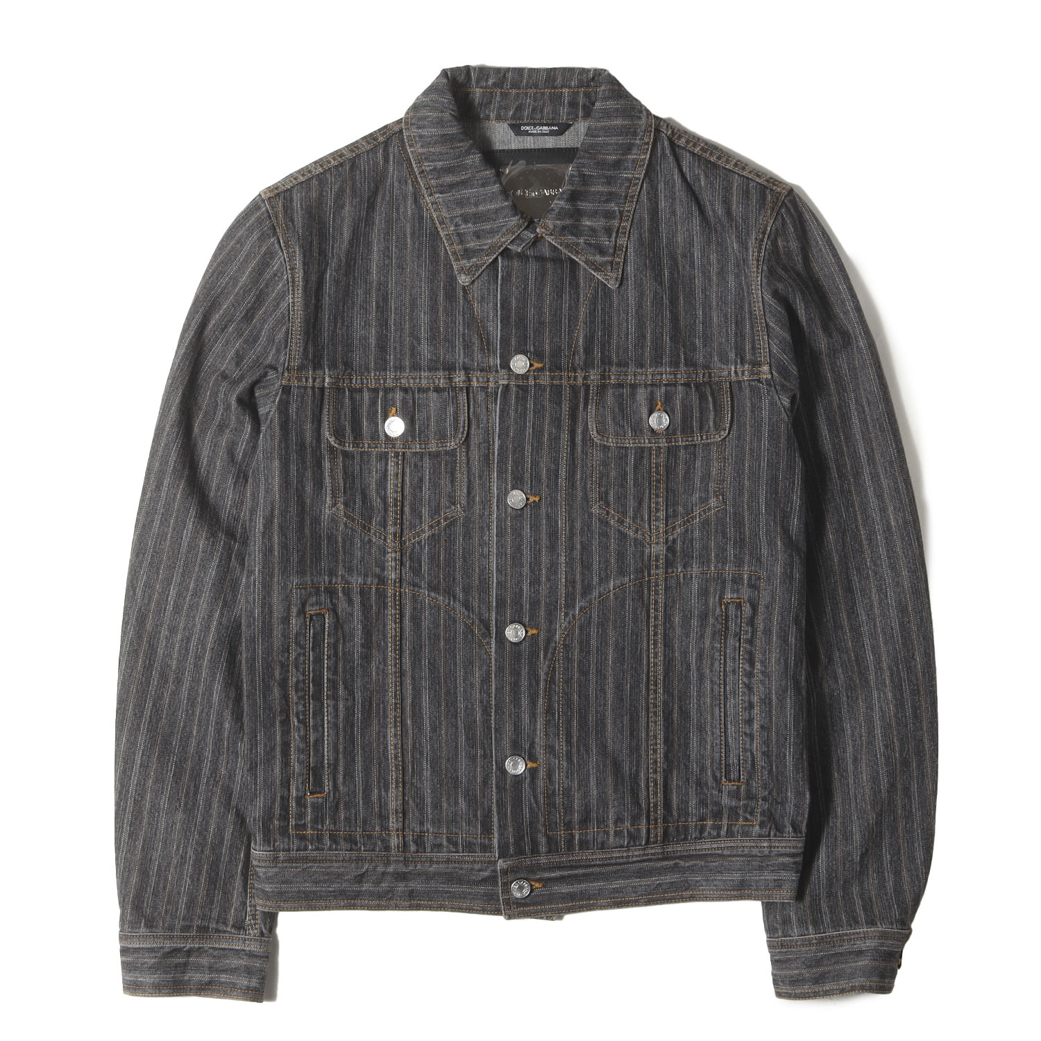 DOLOE&GABBANA グレー ミリタリージャケット コットン混紡