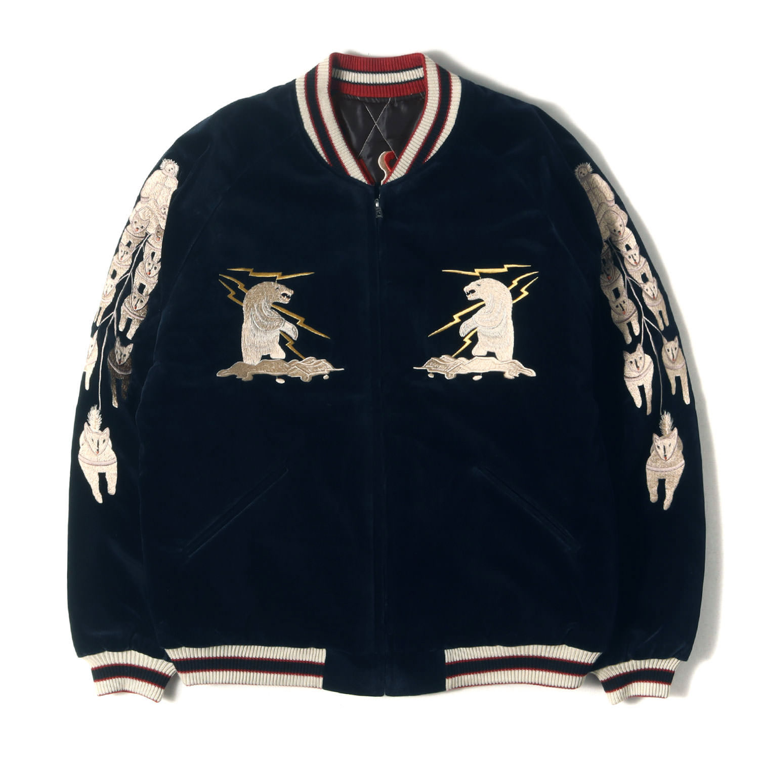 楽天市場】50's ビンテージ ☆ JAPAN 龍 鷹 刺繍 別珍 × サテン 中綿