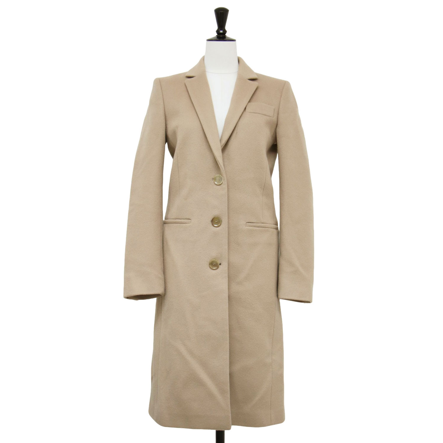 GUCCI グッチ コート ベージュ サイズ:36(XXS) | ウール チェスター コート | ロング シングルブレスト テーラードカラー | 455739 ZGW07 | イタリア製 | アウター ジャケット 上着【レディース】【中古】【K4781】