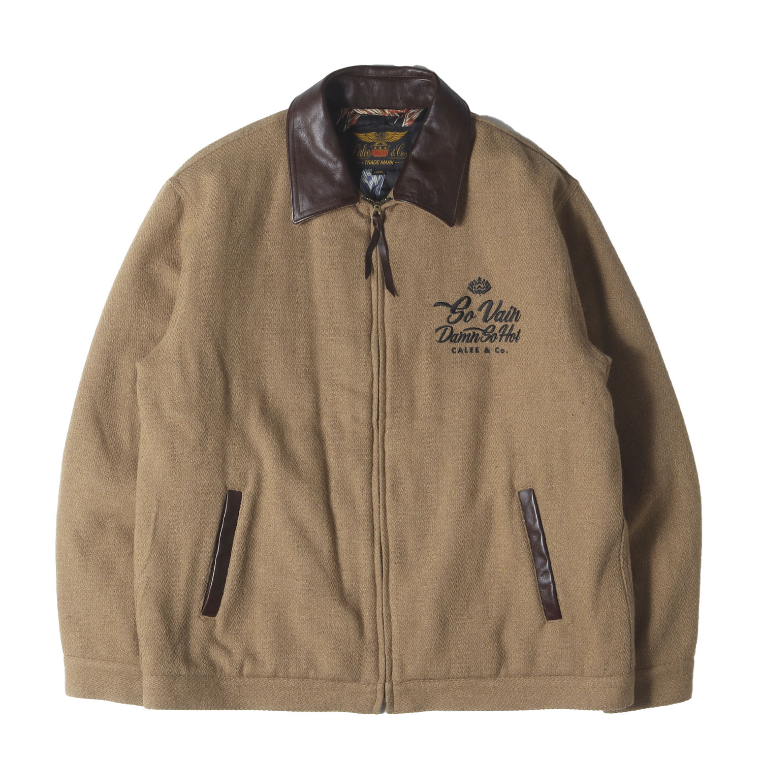 楽天市場】CALEE キャリー ジャケット サイズ:L 総柄 メルトンウール