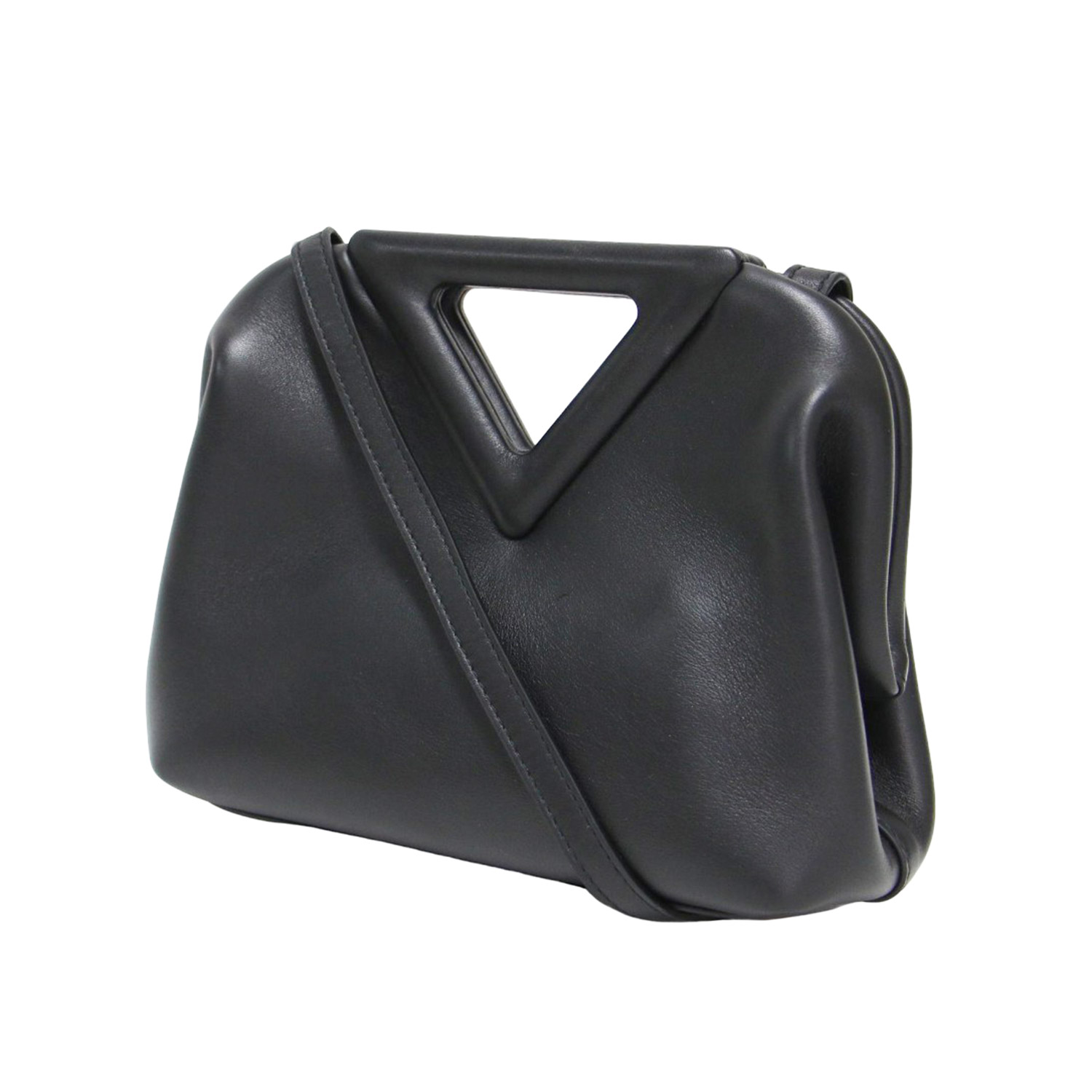 BOTTEGA VENETA ボッテガヴェネタ バッグ ブラック 黒 | ポイント スモール トライアングル ショルダーバッグ / ハンドバッグ | 2WAY ミニ 肩掛け クロスボディ 牛革 | イタリア製 ブランド カバン【レディース】【中古】【K4780】