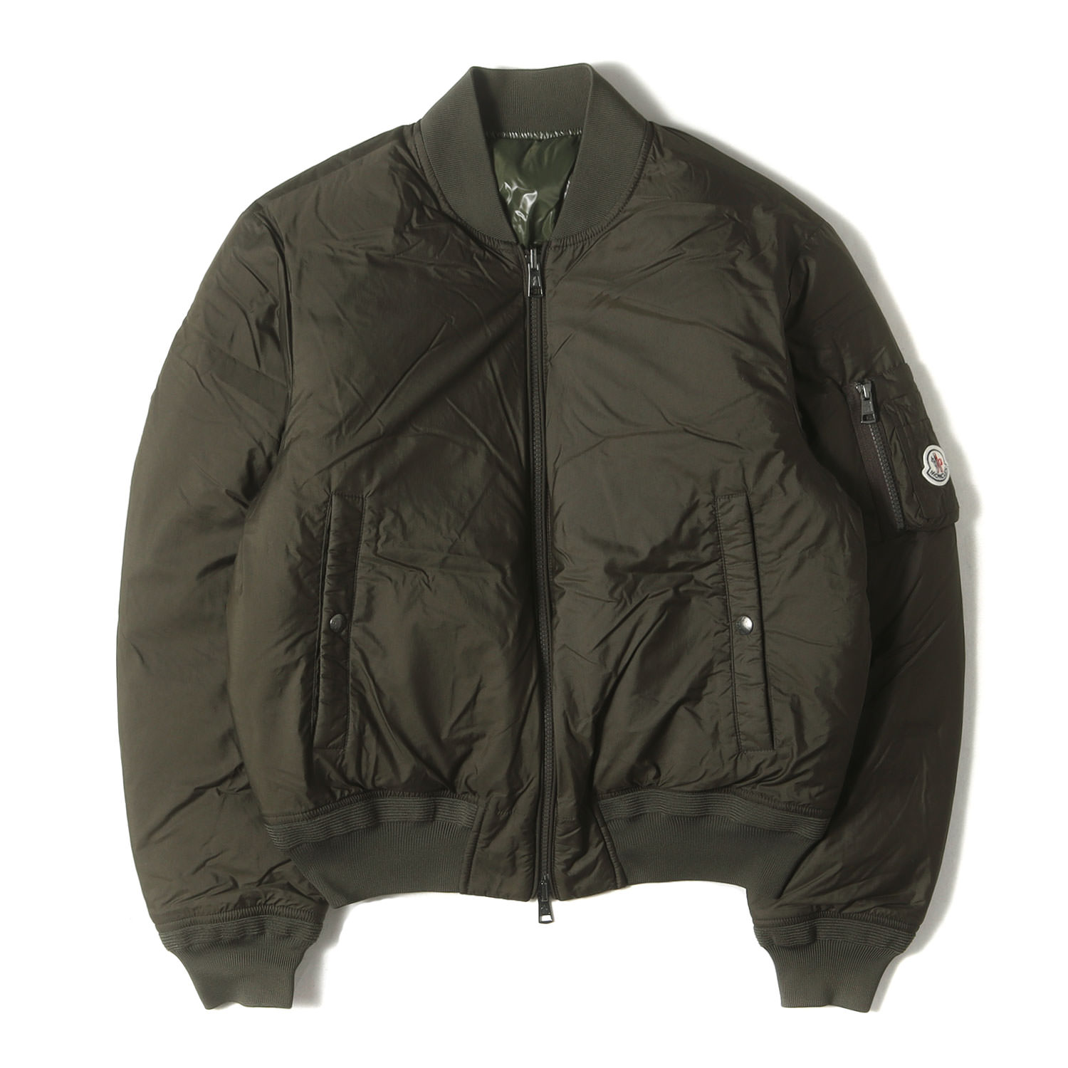 MONCLER モンクレール ジャケット カーキ サイズ:2 | リバーシブル ボンバー ダウンジャケット (GRANVILLE GIUBOTTO D20914041505 539CF) | アウター ブルゾン 上着【メンズ】【中古】【K4783】