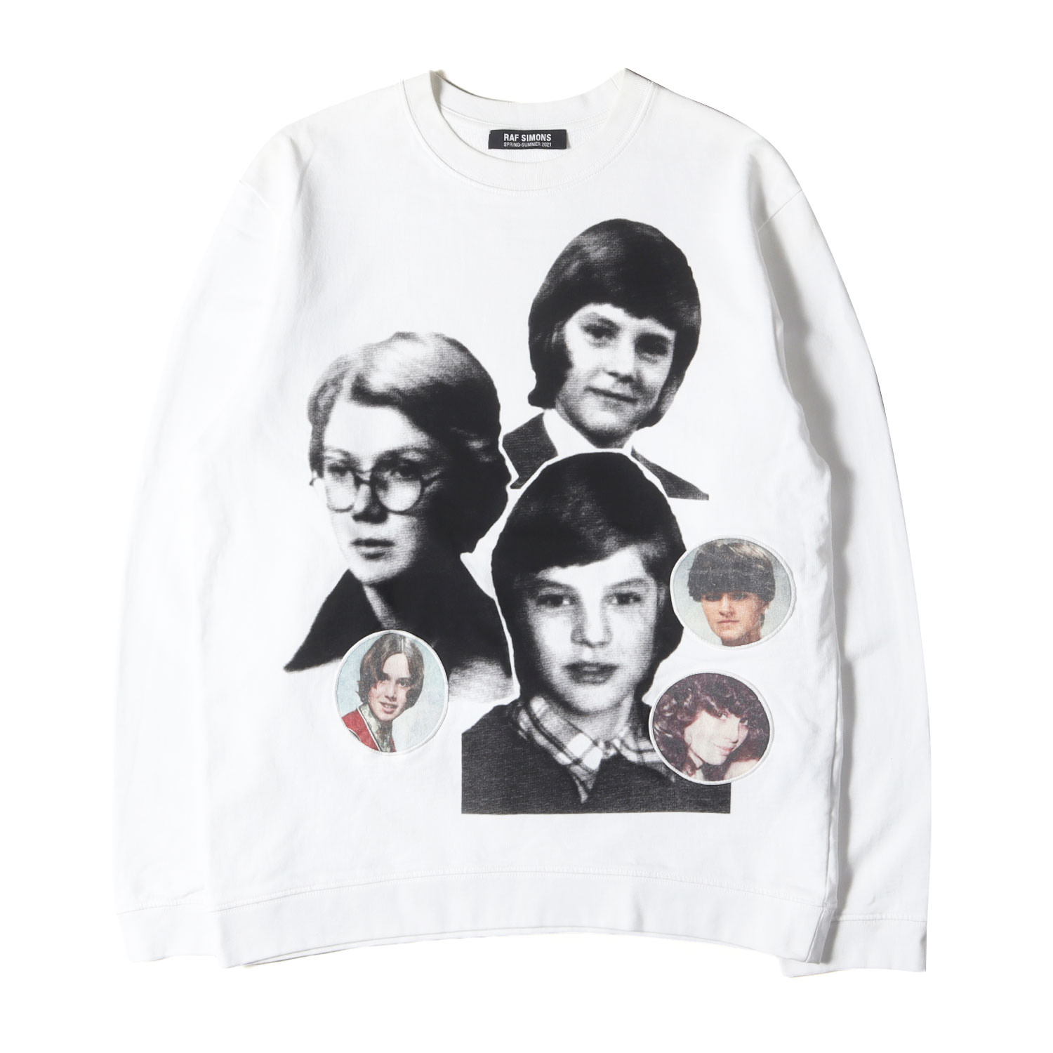 RAF SIMONS ラフシモンズ 汗水 白いこと 白 大きさ:M | 21SS すがた絵 労働者の一団のど首 トレーナー (211-M165A) | トップス 調教師 ティーシャツ【メンズ】【中古】【K4837】