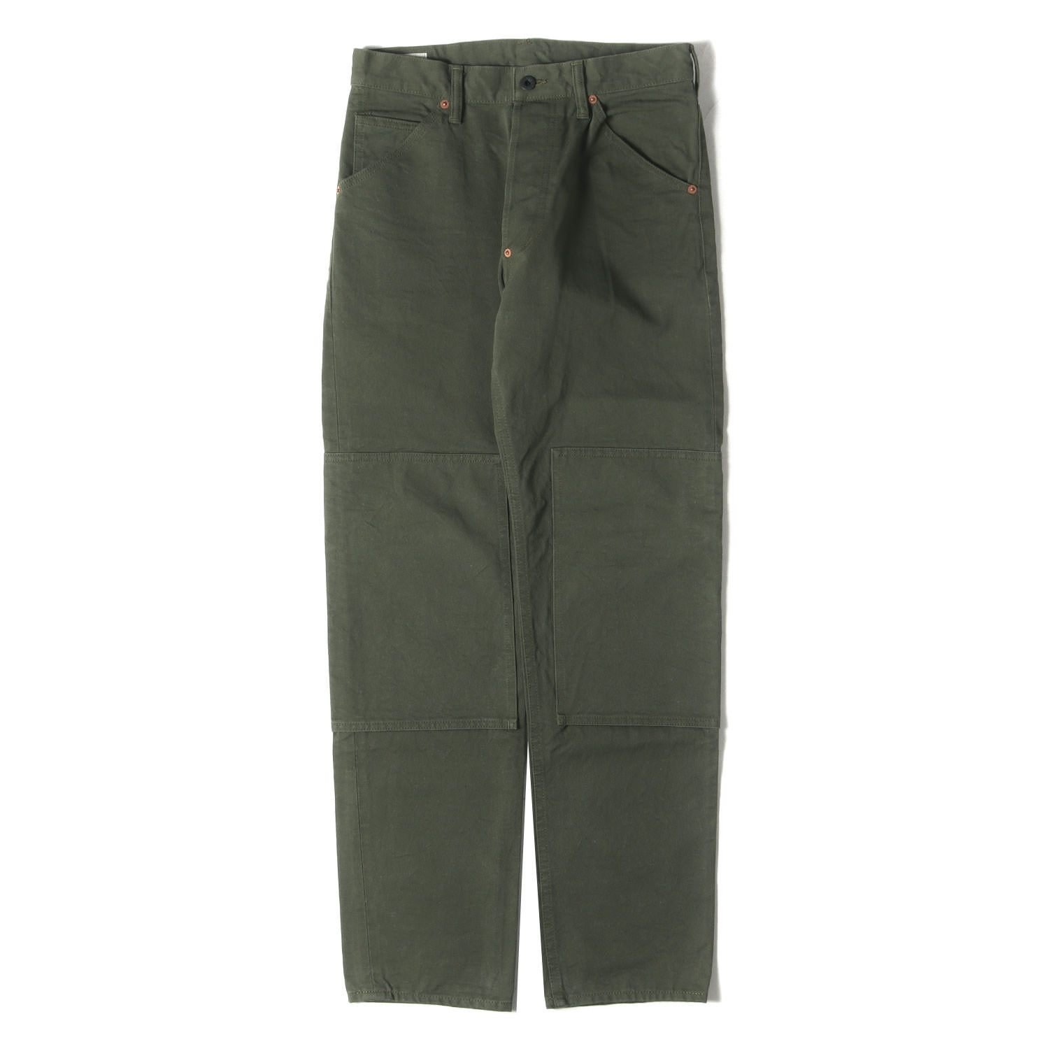 GERUGA ゲルガ パンツ カーキグリーン サイズ:28 | ヘビーチノクロス ダブルニー ワークパンツ (W-KNEE PANTS HEAVY CHINO) | ボトムス ズボン【メンズ】【中古】【K4792】