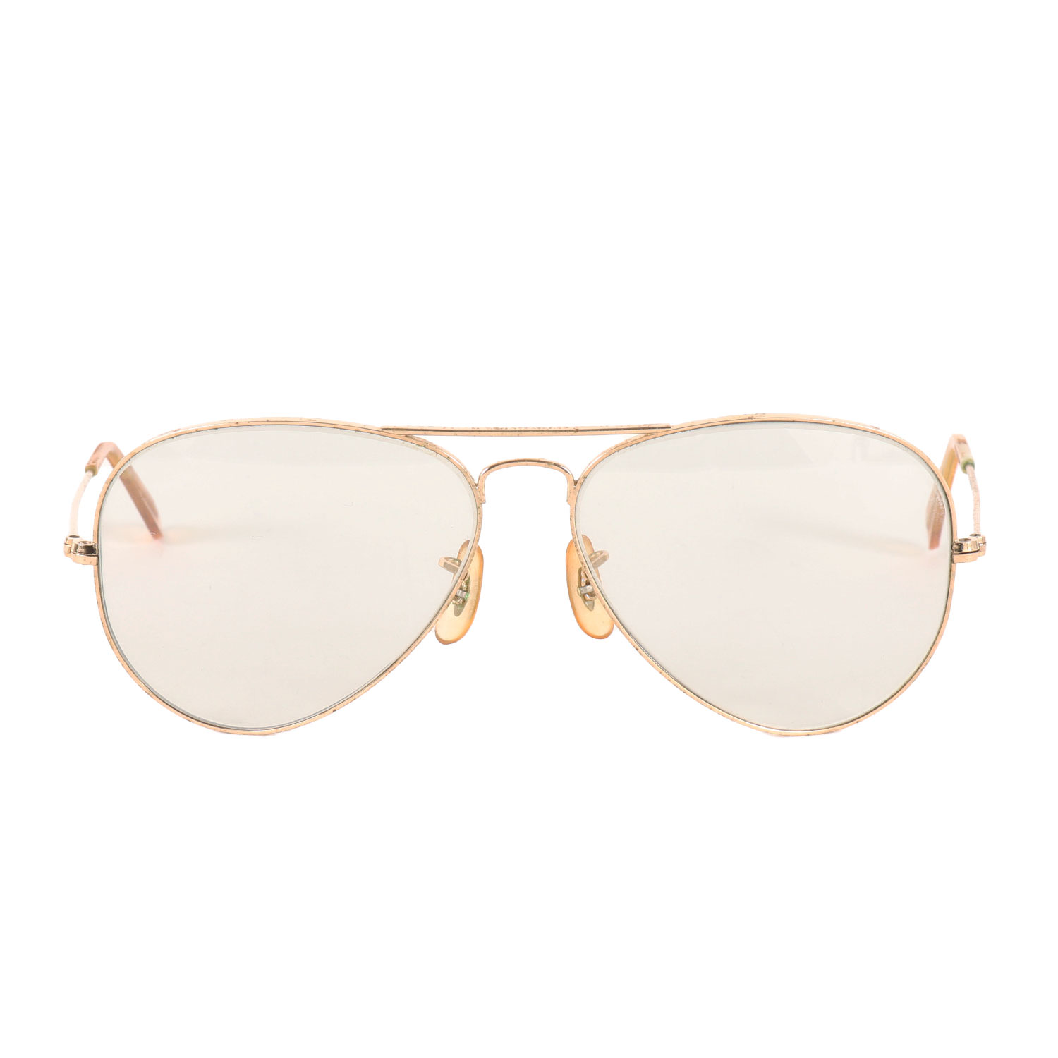 Ray Ban レイバン サングラス | 希少モデル | 90s アビエーター サングラス (AVIATOR) | USA製 | B&L BAUSCH&LOMB ボシュロム社 | ゴールド クリア | 90年代 ブランド 眼鏡【メンズ】【中古】【K4892】｜ブランド古着のBEEGLE by Boo-Bee