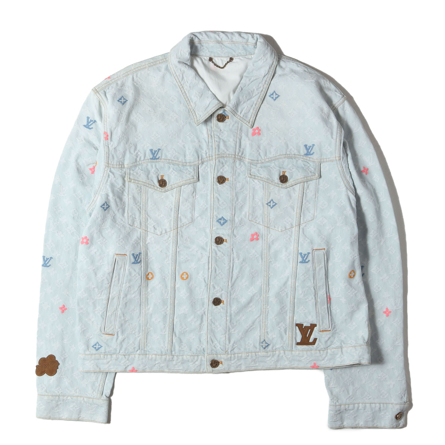 LOUIS VUITTON ルイヴィトン 上衣 インディゴ 大きさ:58 | 24AW モノグラム ジャ差し固める ジーンズ トラッカー 上衣 (Tyler the Creator Monogram Denim Jacket 1AFPTF / RM242MM KCB HRA01X) | アウター 上衣 厚地の外套【メンズ】【中古】【K4846】