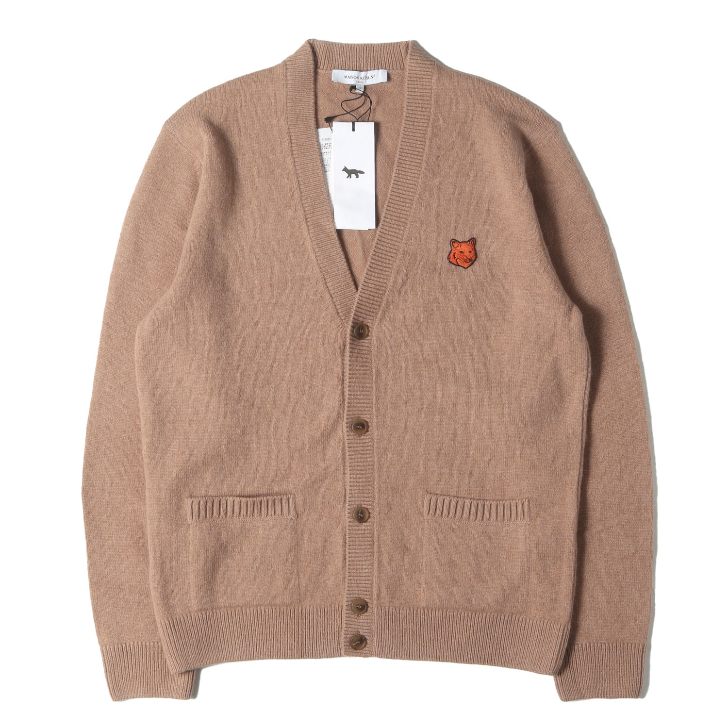 MAISON KITSUNE 住みか 稲荷 ジレー ベージュ 大きさ:S | 24AW 稲荷 紋章 羊毛編み物 ジレー | トップス スウェーター 羽織り【メンズ】【K4840】