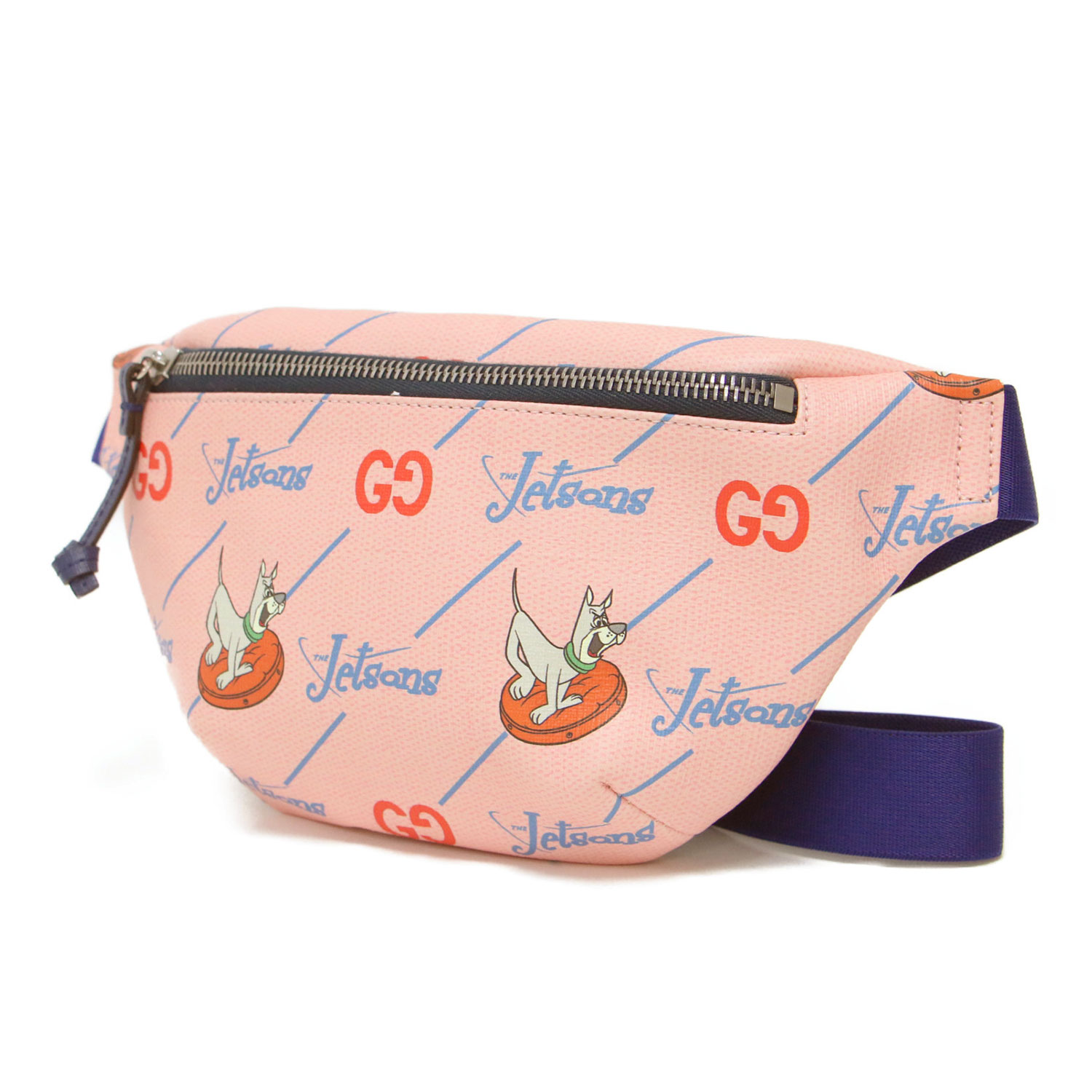 GUCCI グッチ The Jetsons 御徒面子 | チルドレン 上半身御徒面子 / 酉の方角合切袋 | ロゴタイプ 刷り上げる 差し交わす上半身 なめし革 | サクラ色 青み | イタリア製 ブランド名 嚢【レディース】【中古】【K4840】