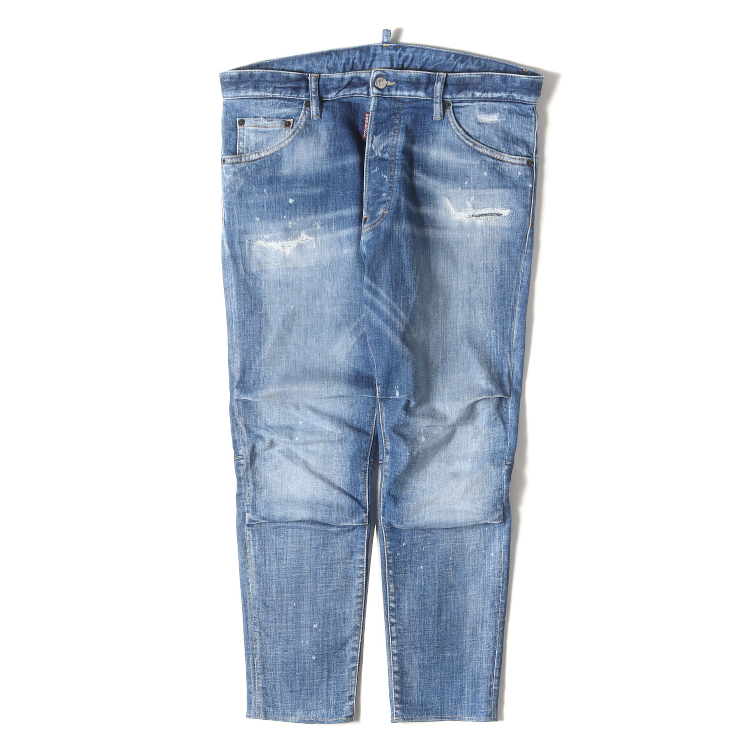 DSQUARED2 ディースクエアード パンツ インディゴ サイズ:50 | 25SS ダメージリペア加工 ストレッチ テーパード デニムパンツ | ボトムス ジーンズ ジーパン【メンズ】【中古】【美品】【K4746】