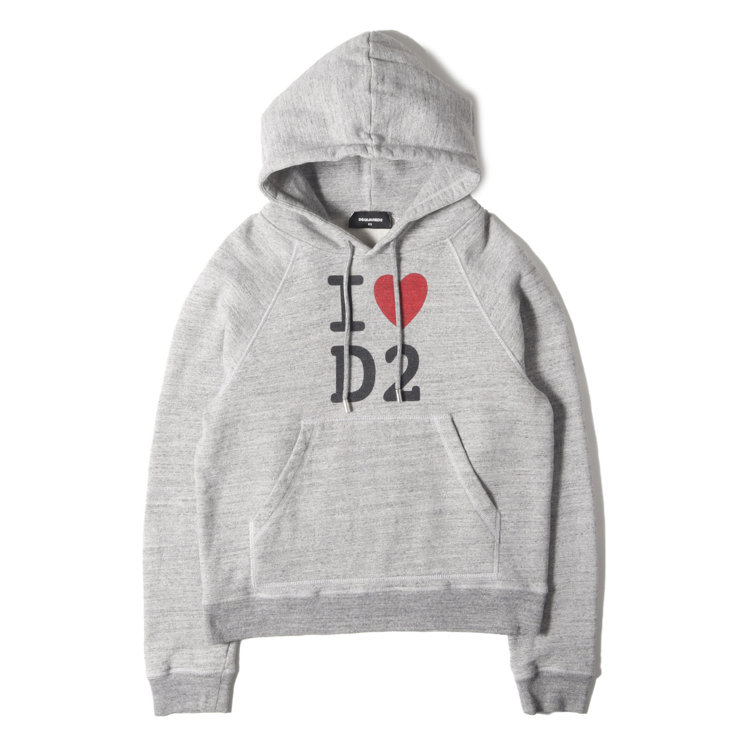 DSQUARED2 ディースクエアード パーカー ヘザーグレー サイズ:XS | 20SS ロゴ スウェット パーカー (S75GU0275 S25148) | Cool Raglan Fit | トップス フーディー【メンズ】【中古】【美品】【K4783】