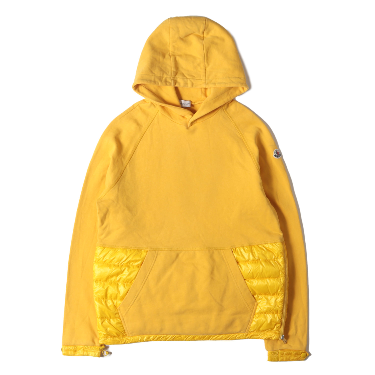 MONCLER モンクレール パーカー イエロー サイズ:M | ナイロンダウン切替 サイドジップ スウェットパーカー (MAGLIA) | トップス フーディー【メンズ】【中古】【K4857】｜ブランド古着のBEEGLE by Boo-Bee 27,193円